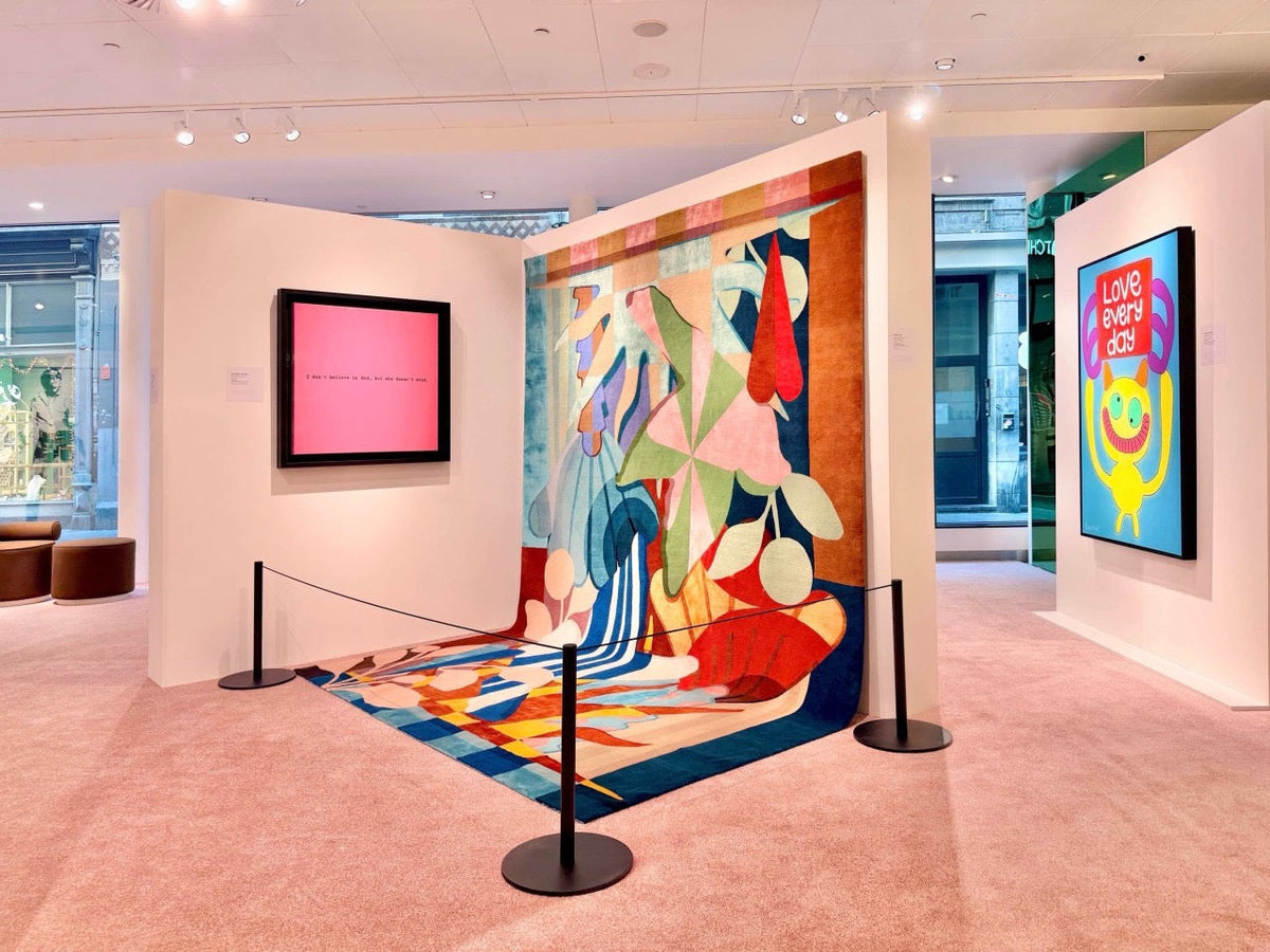 Ausstellungsfläche mit temporärem Bodenbelag im Kaufhaus während der TEFAF