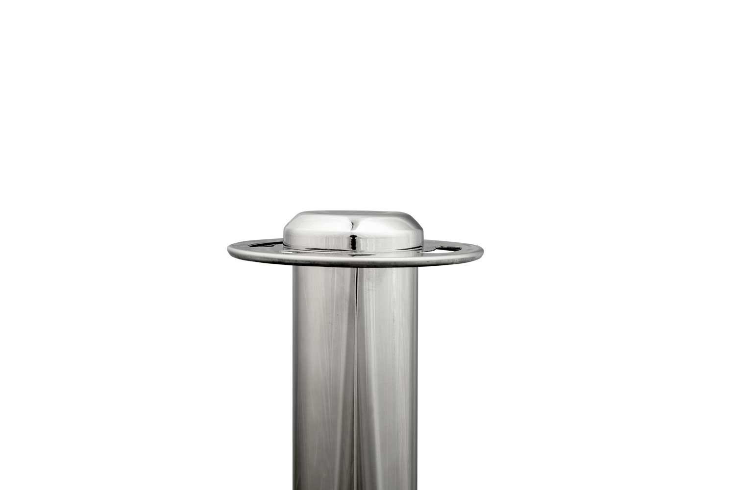 Absperrpfosten für Seil | Flacher Kopf - Chrom | Rote Teppiche