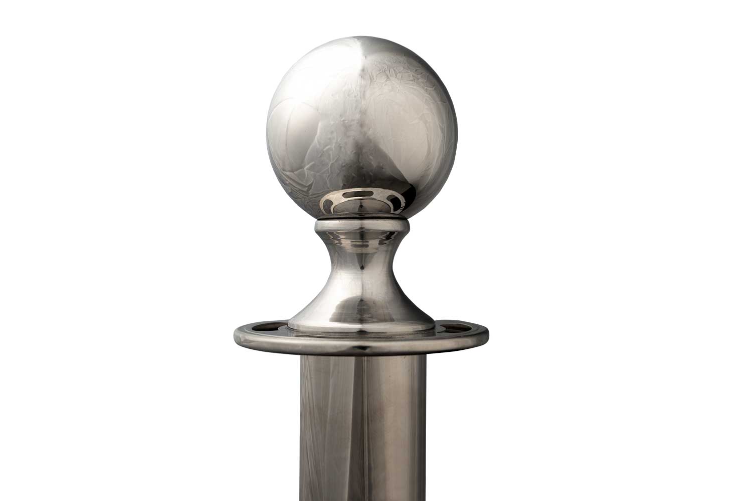 Absperrpfosten für Seil | Kugelkopf - Chrom | Rote Teppiche