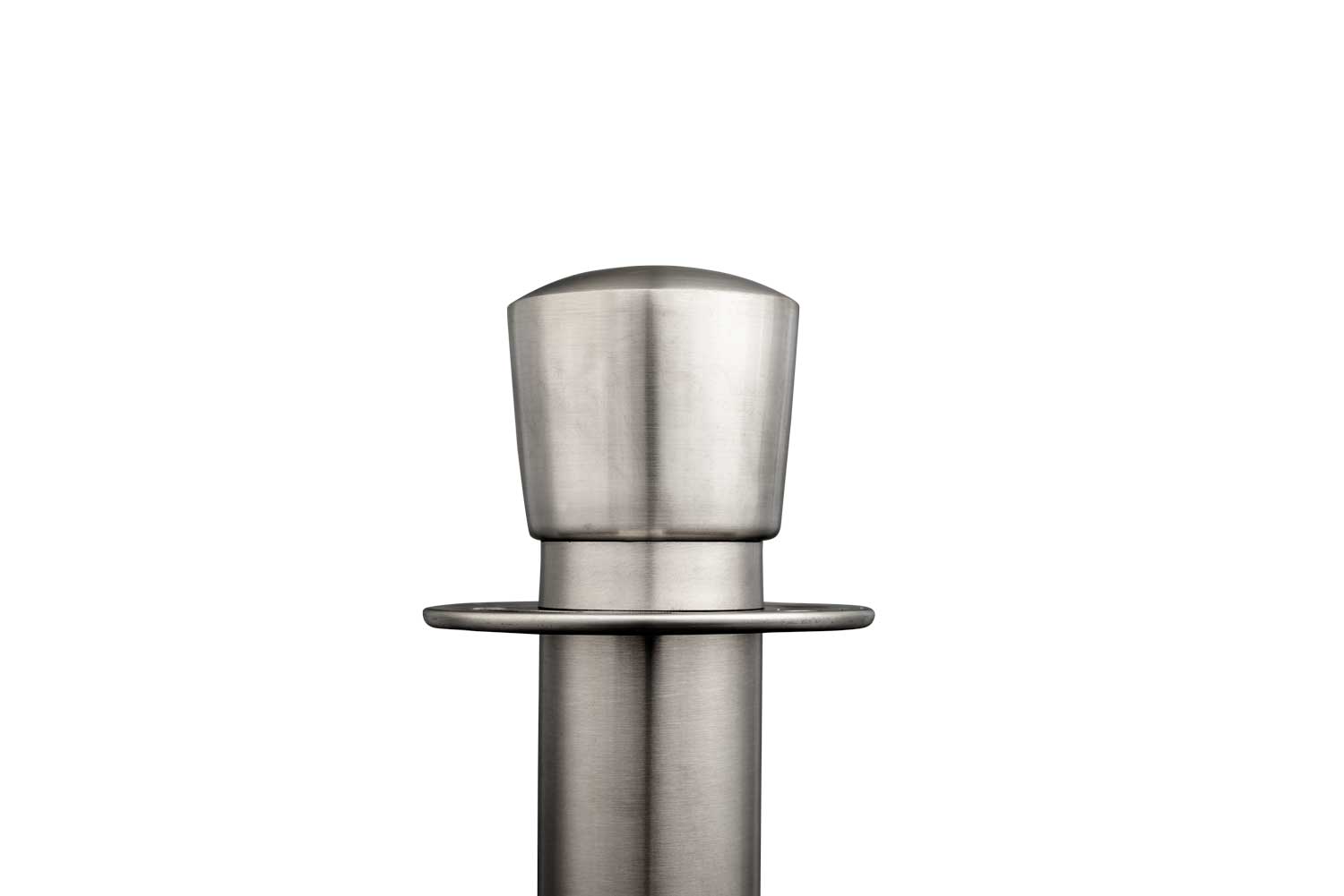 Absperrpfosten für Seil | Ovaler Kopf - Gebürstetes Chrom | Rote Teppiche