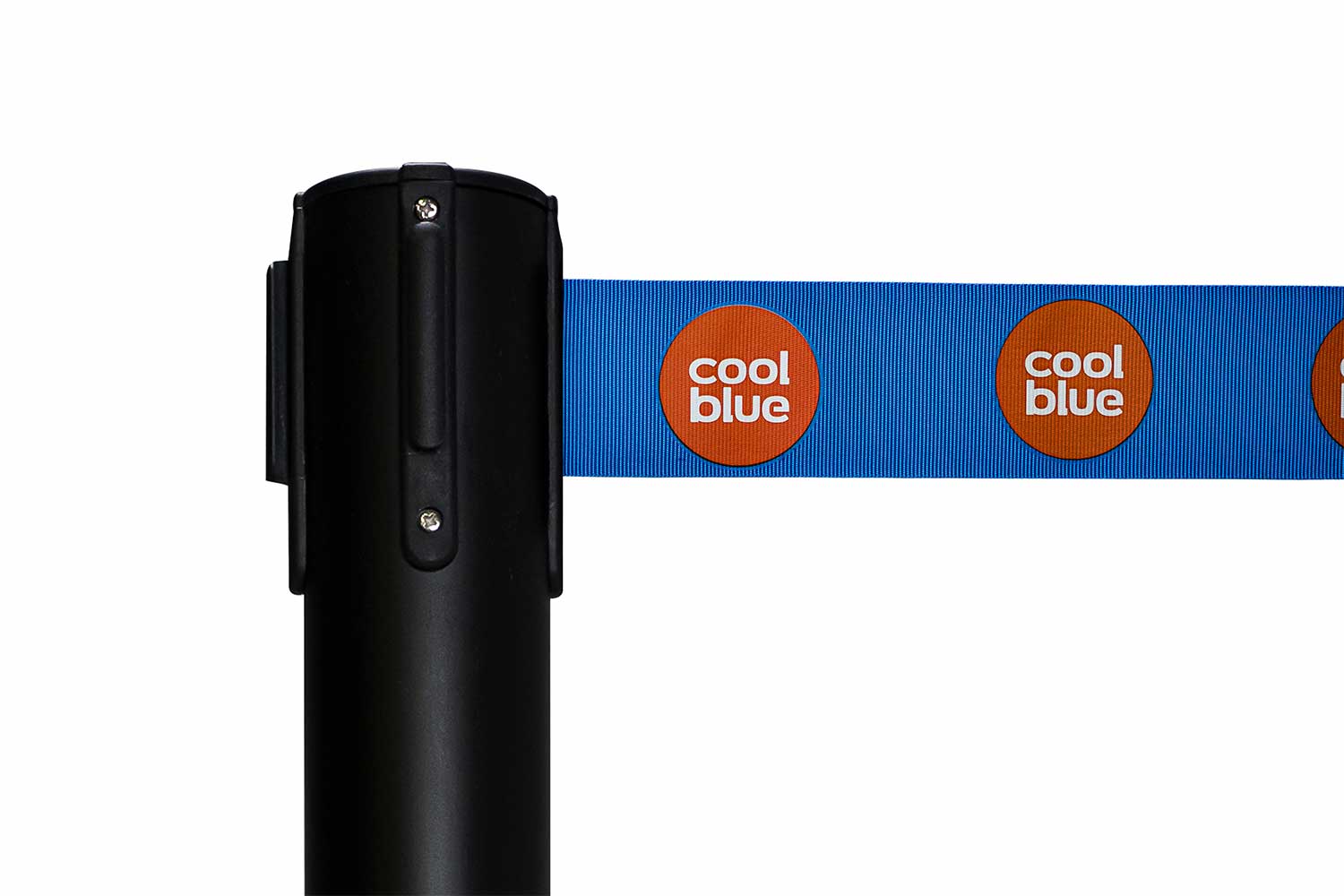 Absperrpfosten mit bedrucktem Gurtband | Schwarz | Rote Teppiche