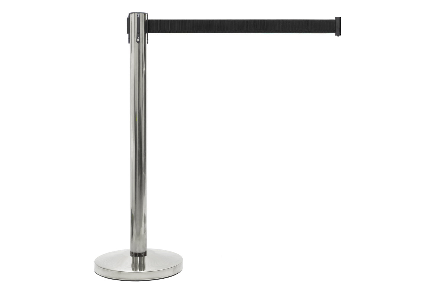 Absperrpfosten mit Gurtband | Chrom - Schwarz | Rote Teppiche