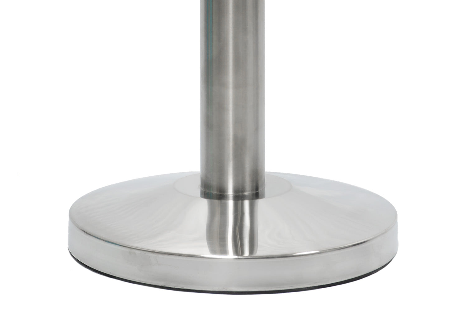 Absperrpfosten mit Gurtband | Gebürstetes Chrom - Hellblau | Rote Teppiche