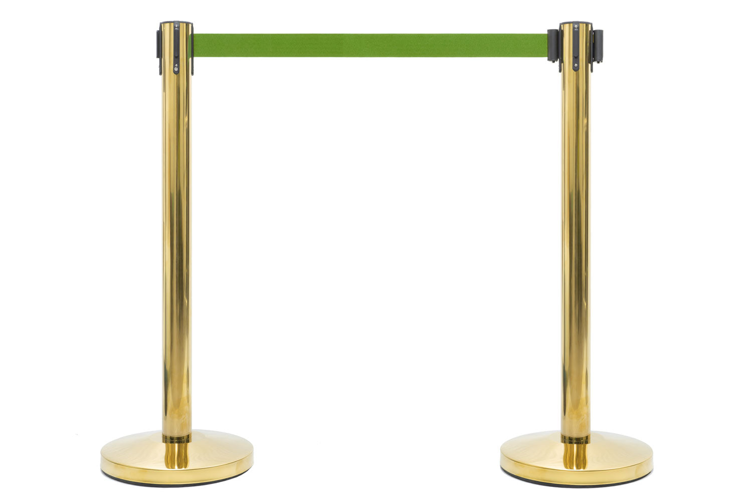 Absperrpfosten mit Gurtband | Messing - Apfelgrün | Rote Teppiche