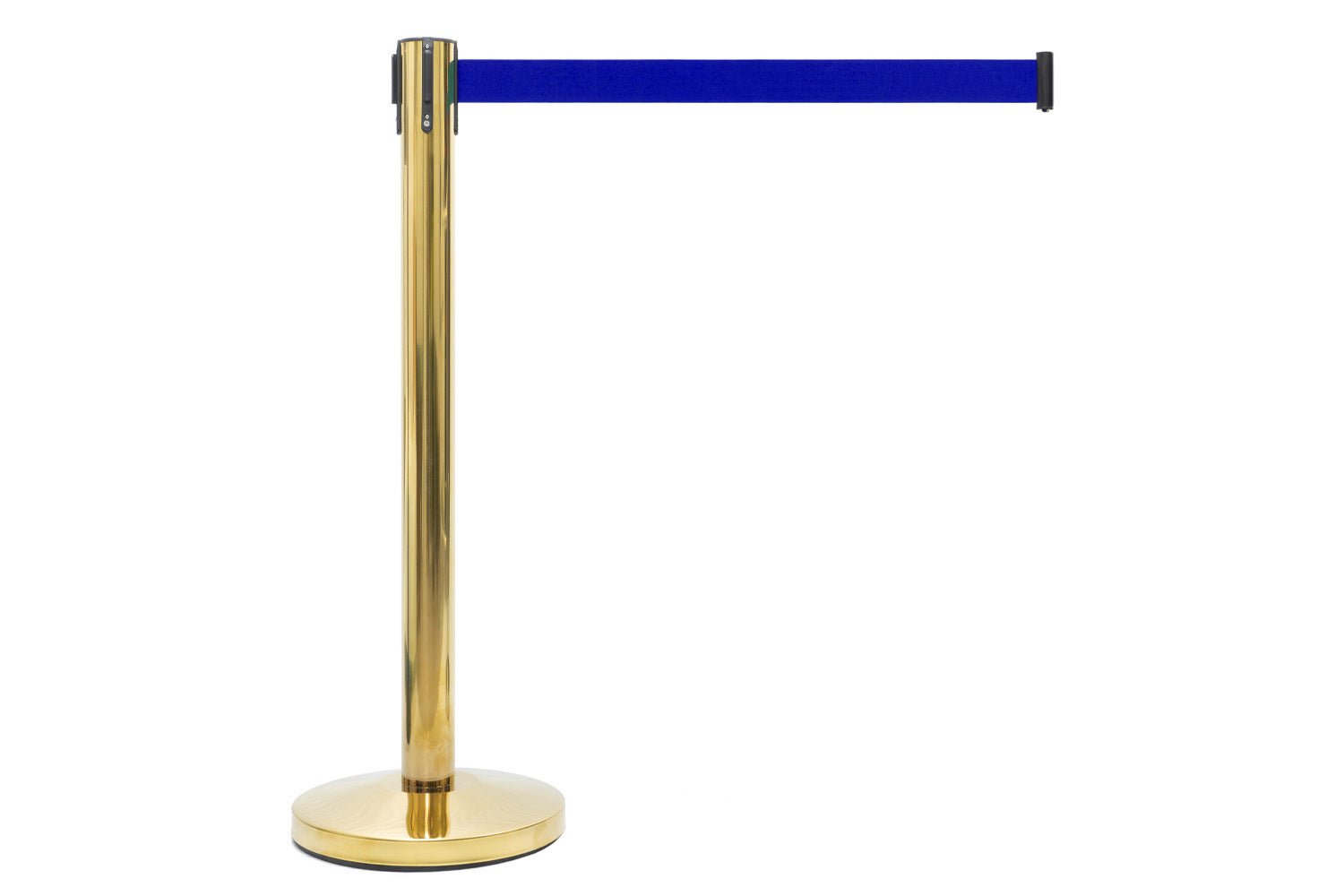 Absperrpfosten mit Gurtband | Messing - Dunkelblau | Rote Teppiche