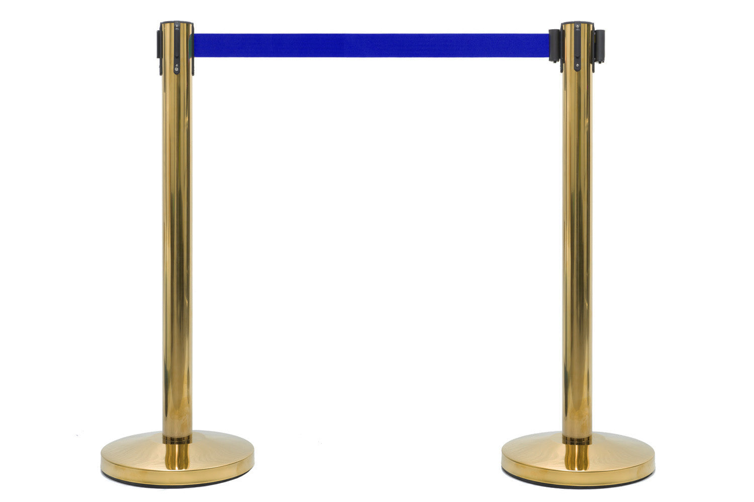 Absperrpfosten mit Gurtband | Messing - Dunkelblau | Rote Teppiche
