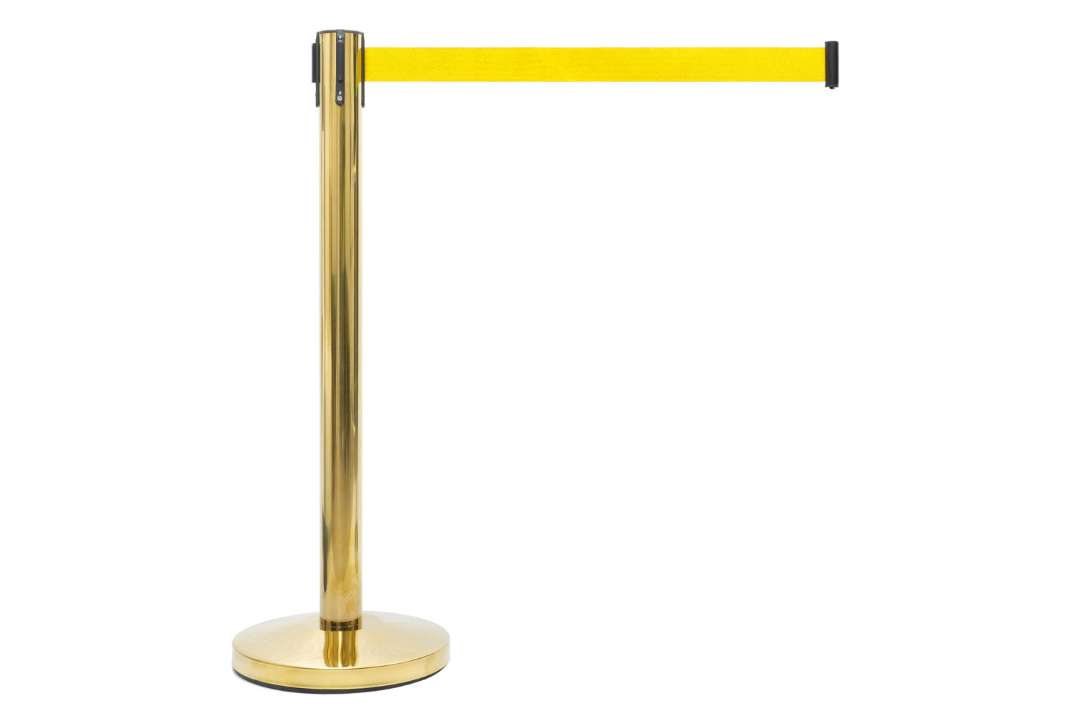 Absperrpfosten mit Gurtband | Messing - Gelb | Rote Teppiche