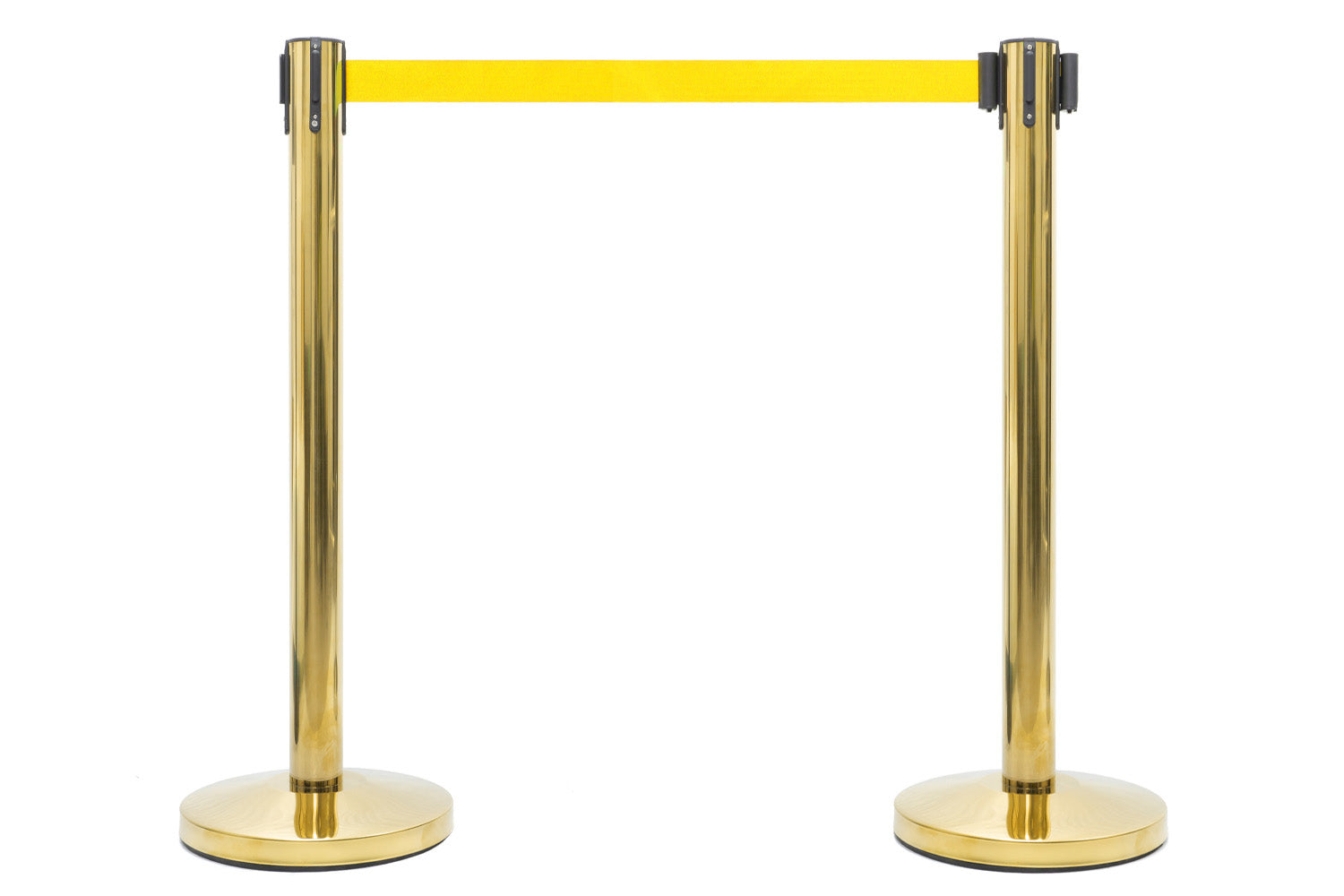 Absperrpfosten mit Gurtband | Messing - Gelb | Rote Teppiche