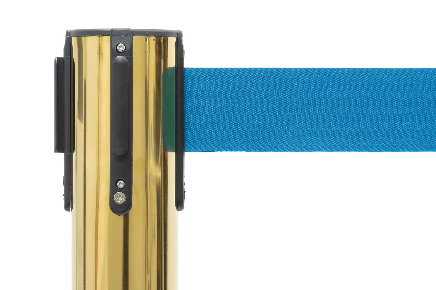 Absperrpfosten mit Gurtband | Messing - Hellblau | Rote Teppiche