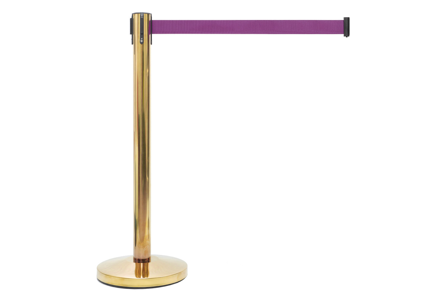 Absperrpfosten mit Gurtband | Messing - Lila | Rote Teppiche