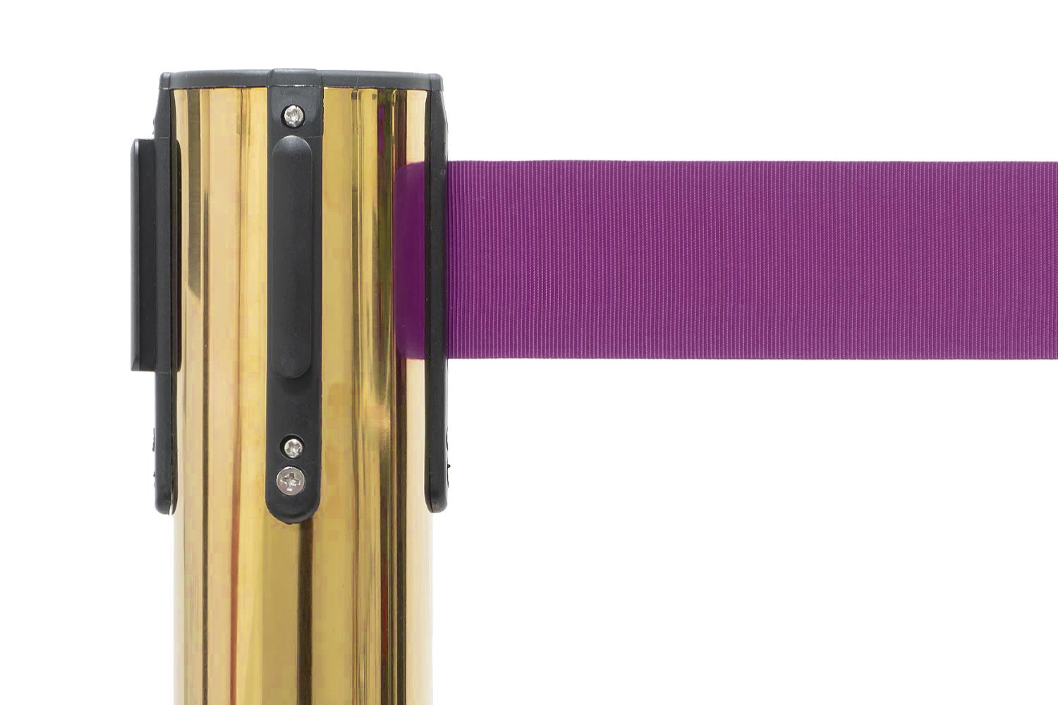 Absperrpfosten mit Gurtband | Messing - Lila | Rote Teppiche