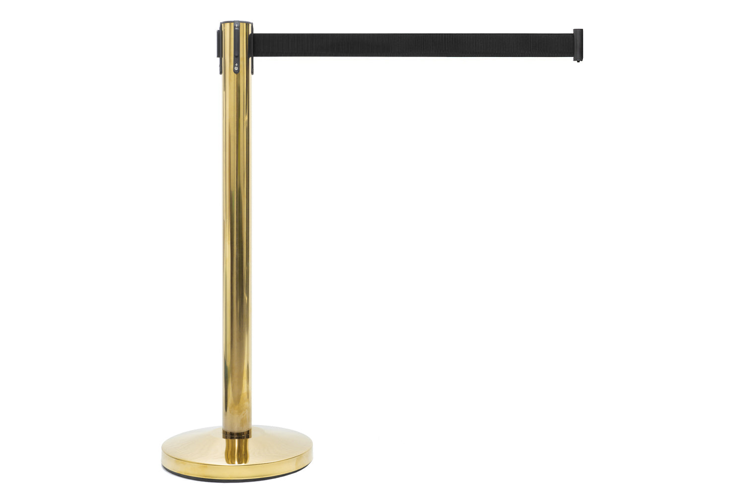 Absperrpfosten mit Gurtband | Messing - Schwarz | Rote Teppiche