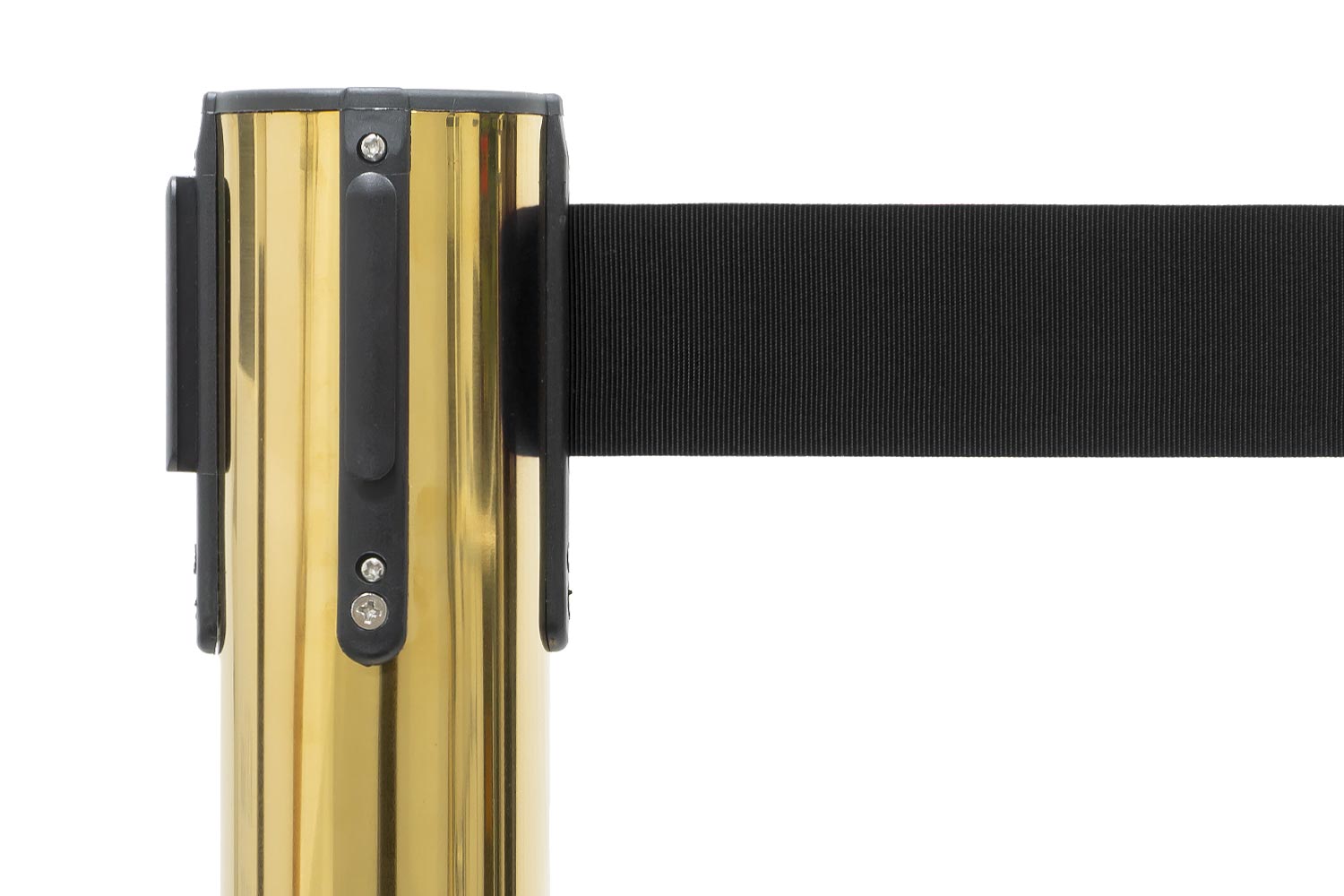 Absperrpfosten mit Gurtband | Messing - Schwarz | Rote Teppiche