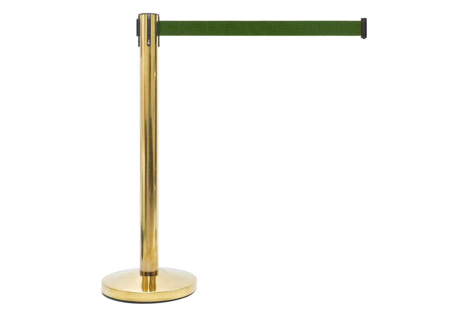 Absperrpfosten mit Gurtband | Messing - Tannengrün | Rote Teppiche