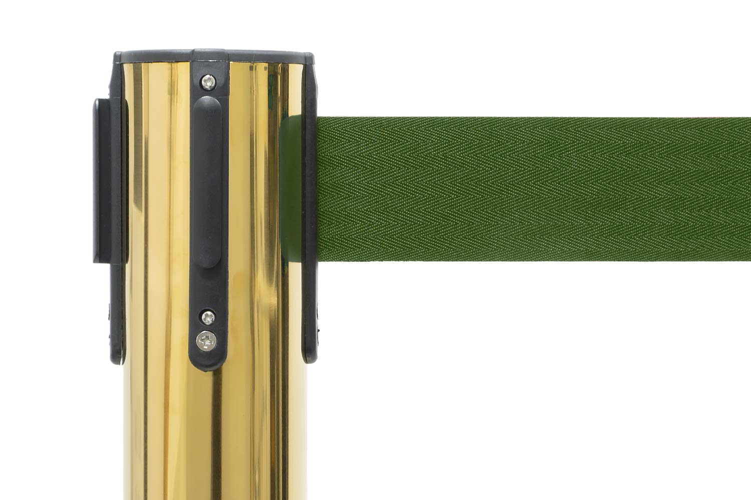 Absperrpfosten mit Gurtband | Messing - Tannengrün | Rote Teppiche