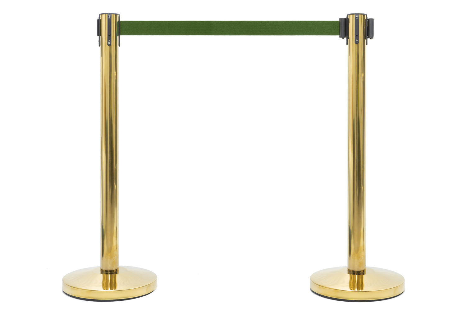 Absperrpfosten mit Gurtband | Messing - Tannengrün | Rote Teppiche