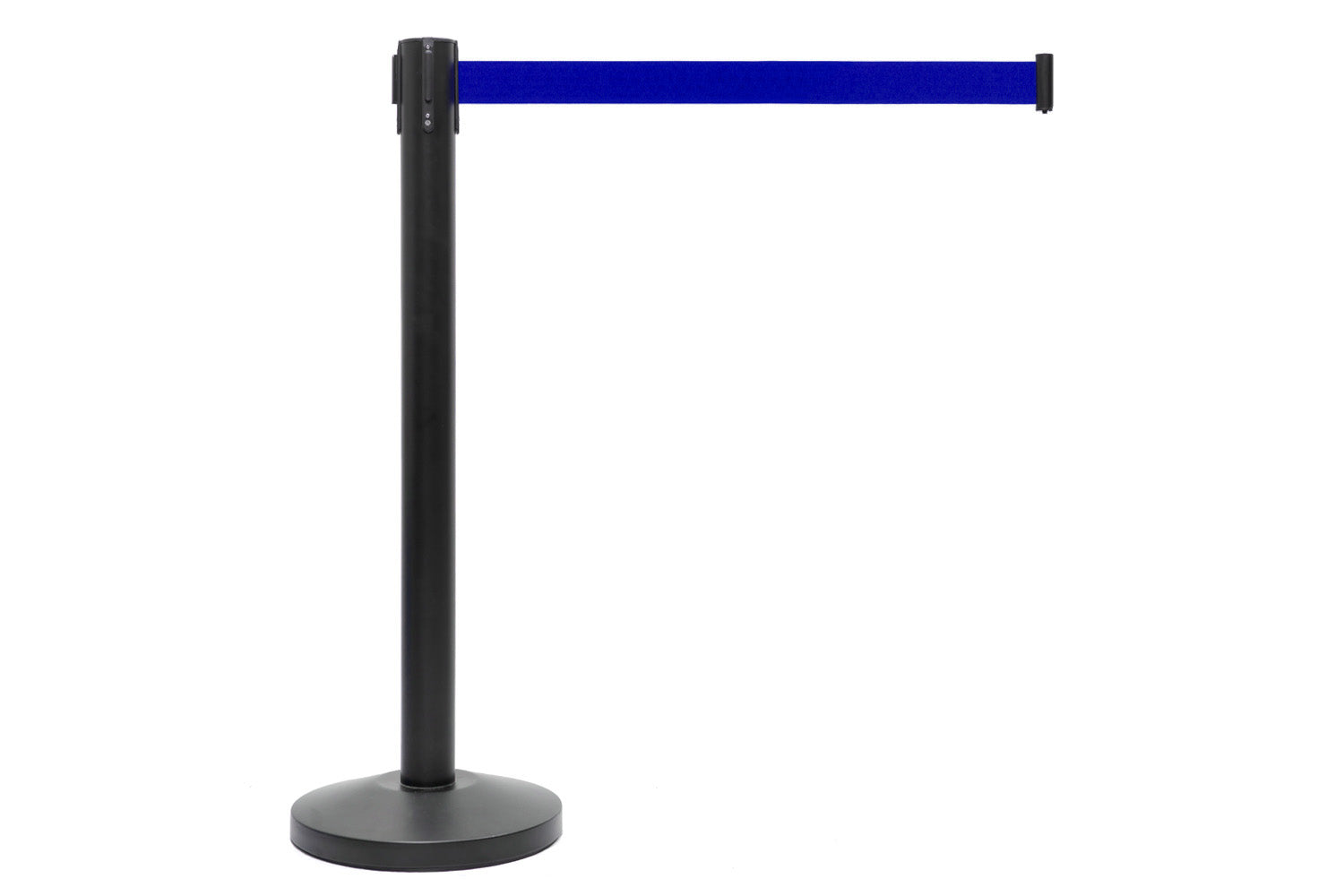 Absperrpfosten mit Gurtband | Schwarz - Dunkelblau | Rote Teppiche
