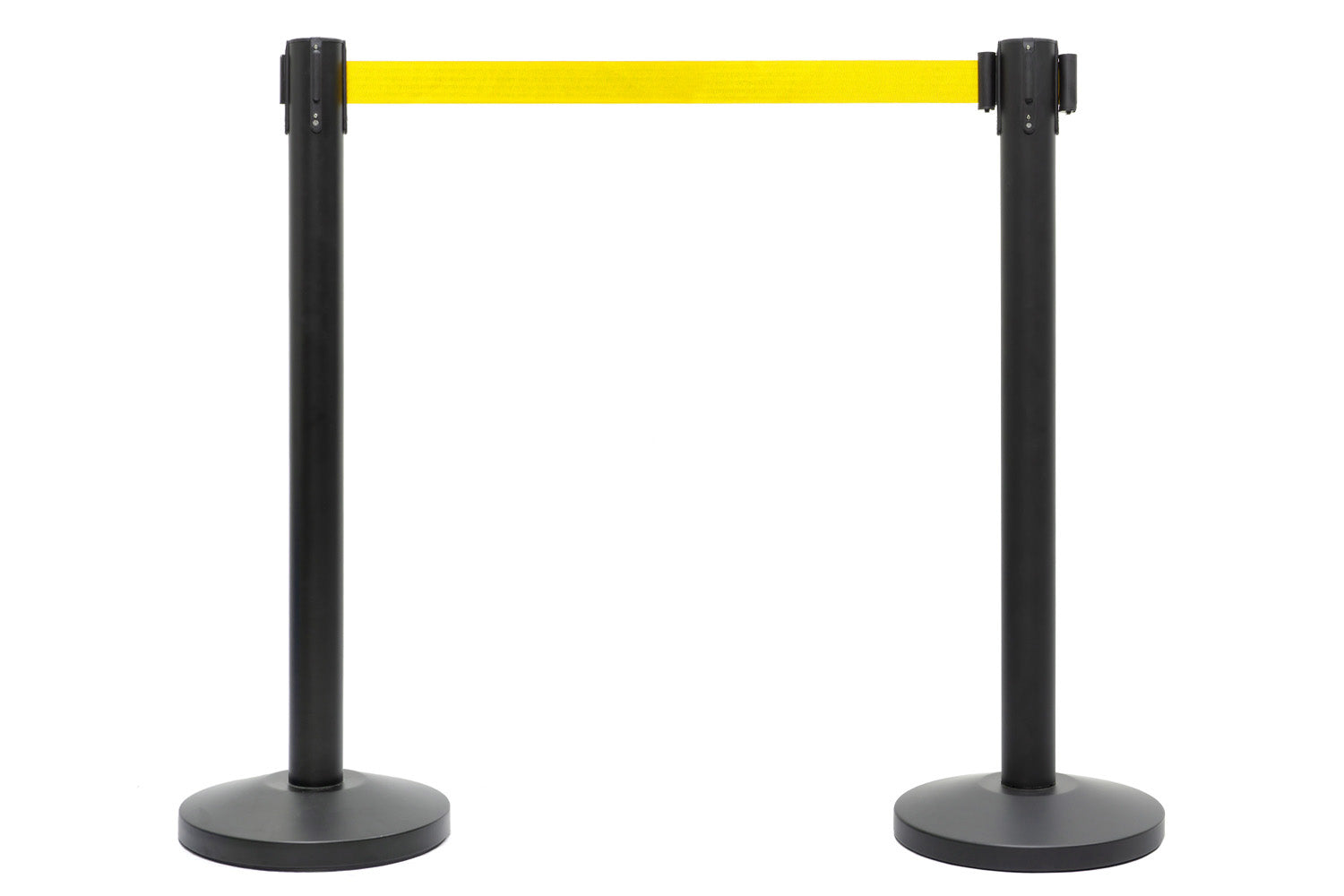 Absperrpfosten mit Gurtband | Schwarz - Gelb | Rote Teppiche