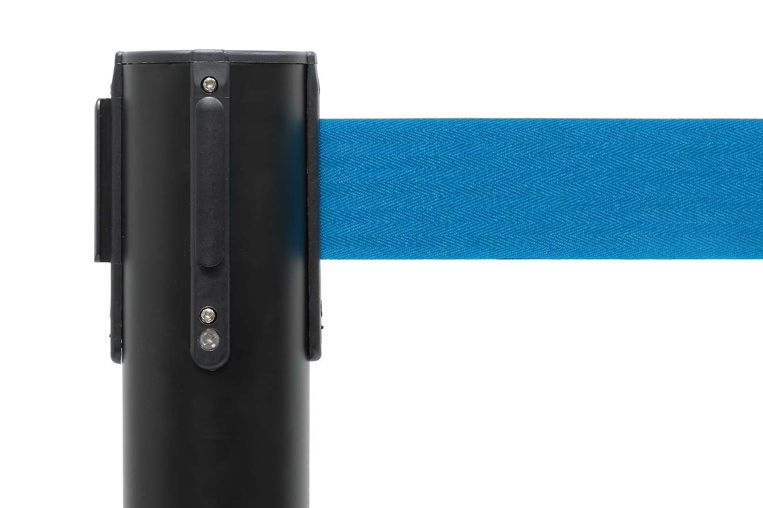 Absperrpfosten mit Gurtband | Schwarz - Hellblau | Rote Teppiche