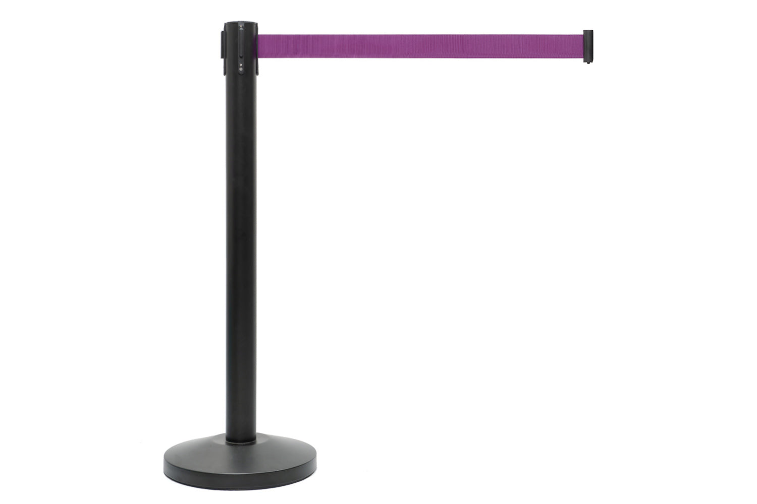 Absperrpfosten mit Gurtband | Schwarz - Lila | Rote Teppiche