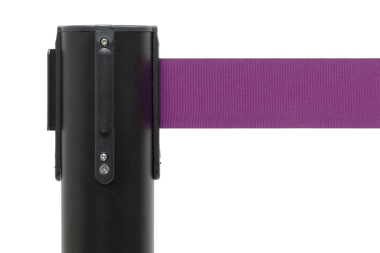 Absperrpfosten mit Gurtband | Schwarz - Lila | Rote Teppiche