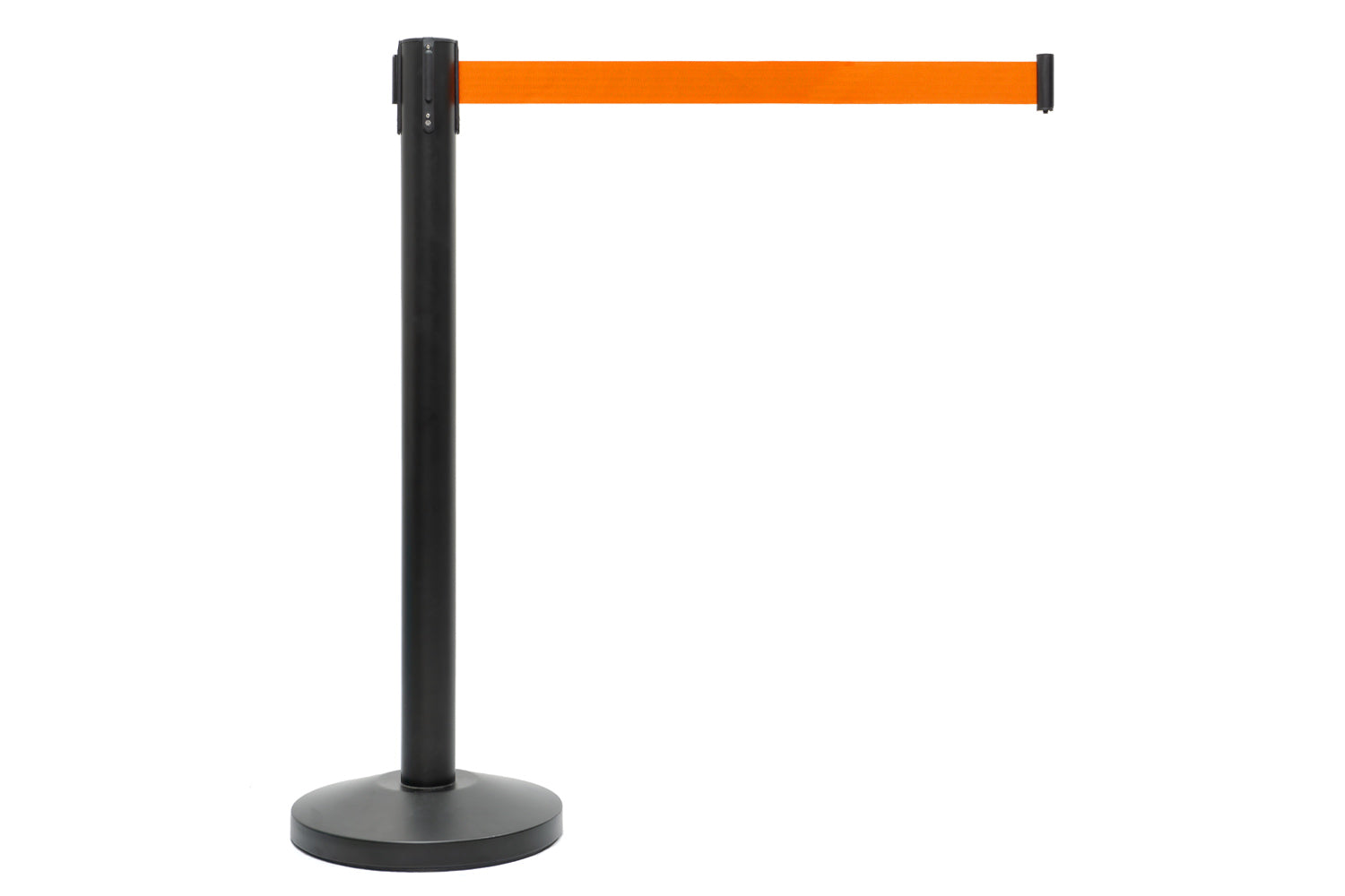 Absperrpfosten mit Gurtband | Schwarz - Orange | Rote Teppiche