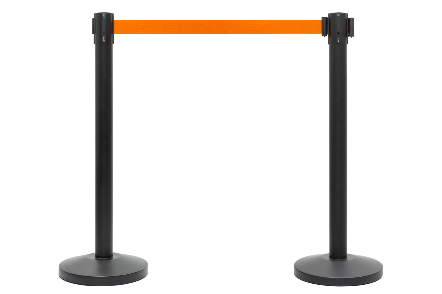Absperrpfosten mit Gurtband | Schwarz - Orange | Rote Teppiche