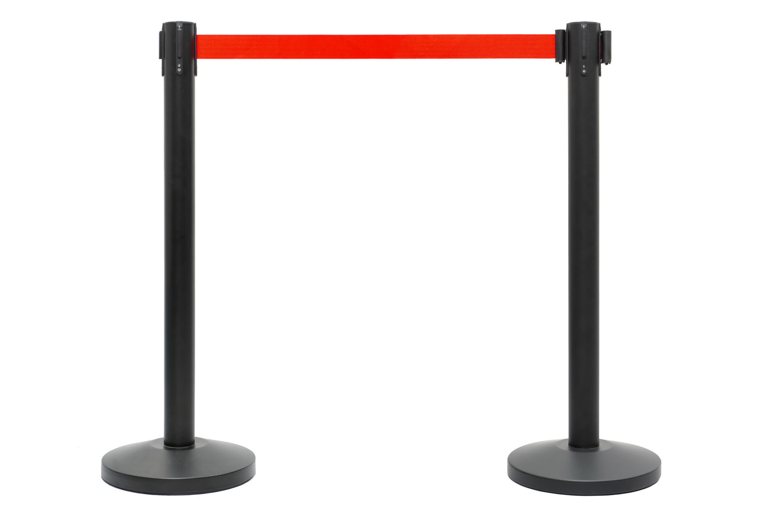 Absperrpfosten mit Gurtband | Schwarz - Rot | Rote Teppiche