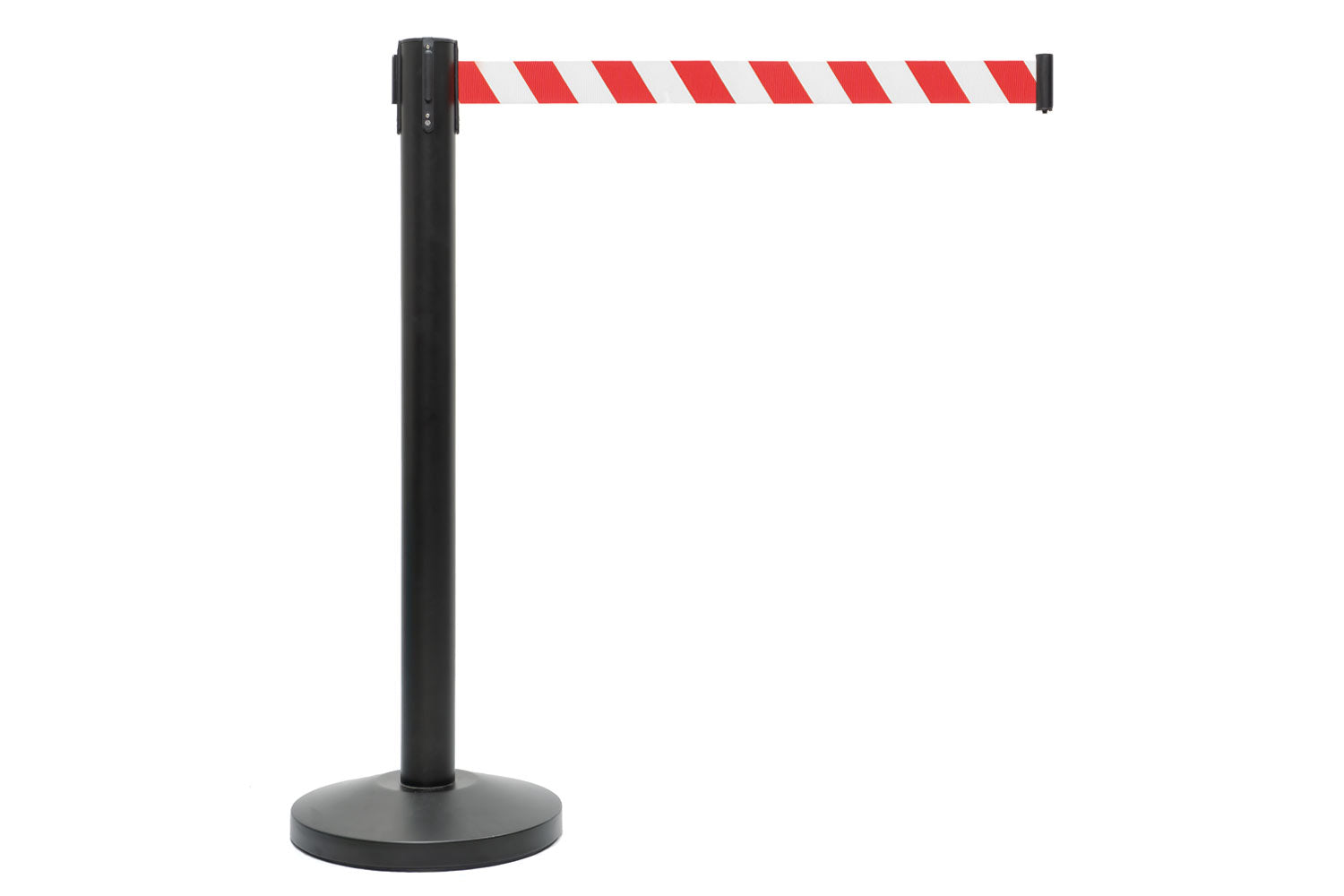Absperrpfosten mit Gurtband | Schwarz - Rot-Weiß | Rote Teppiche