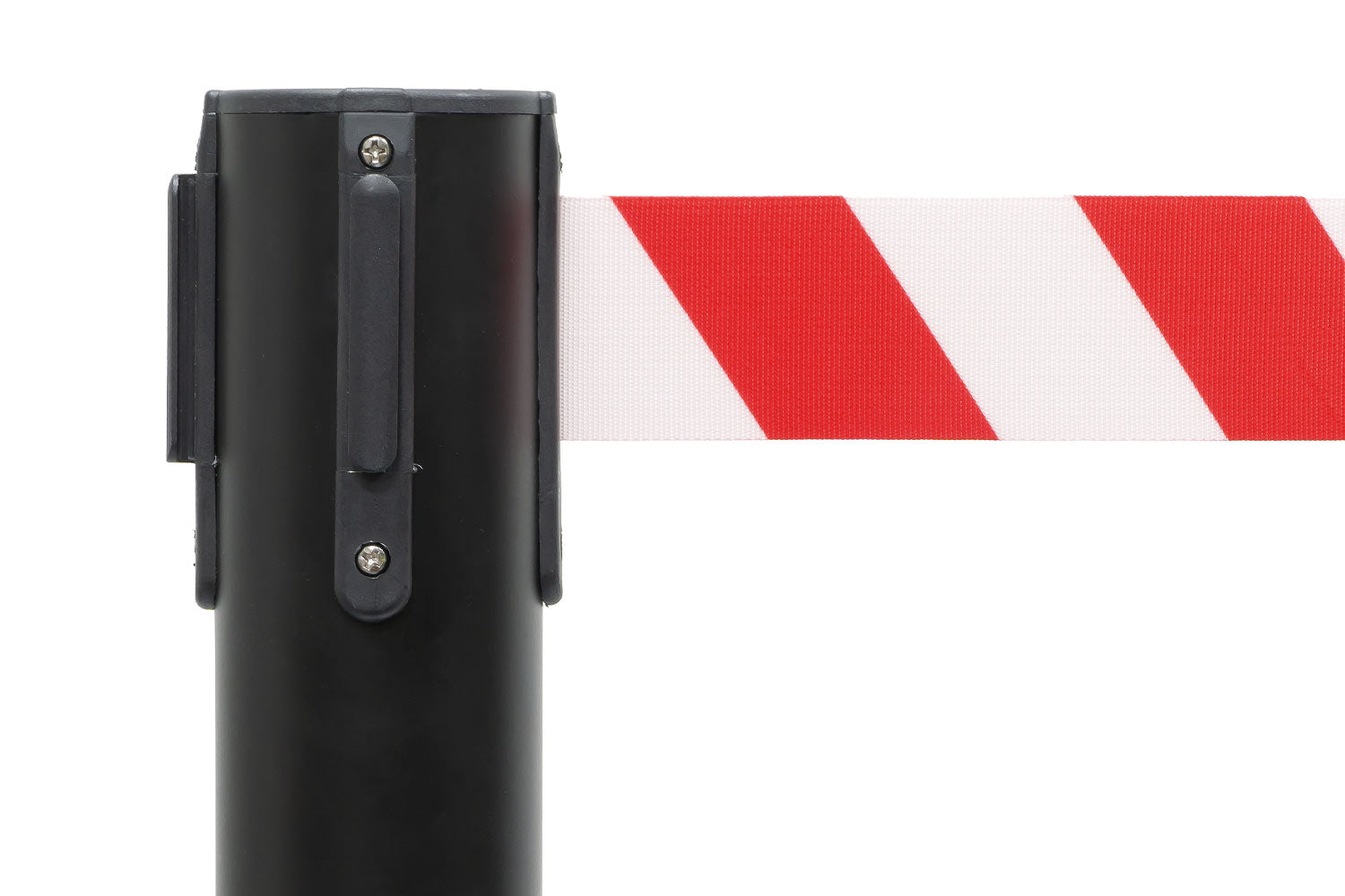 Absperrpfosten mit Gurtband | Schwarz - Rot-Weiß | Rote Teppiche