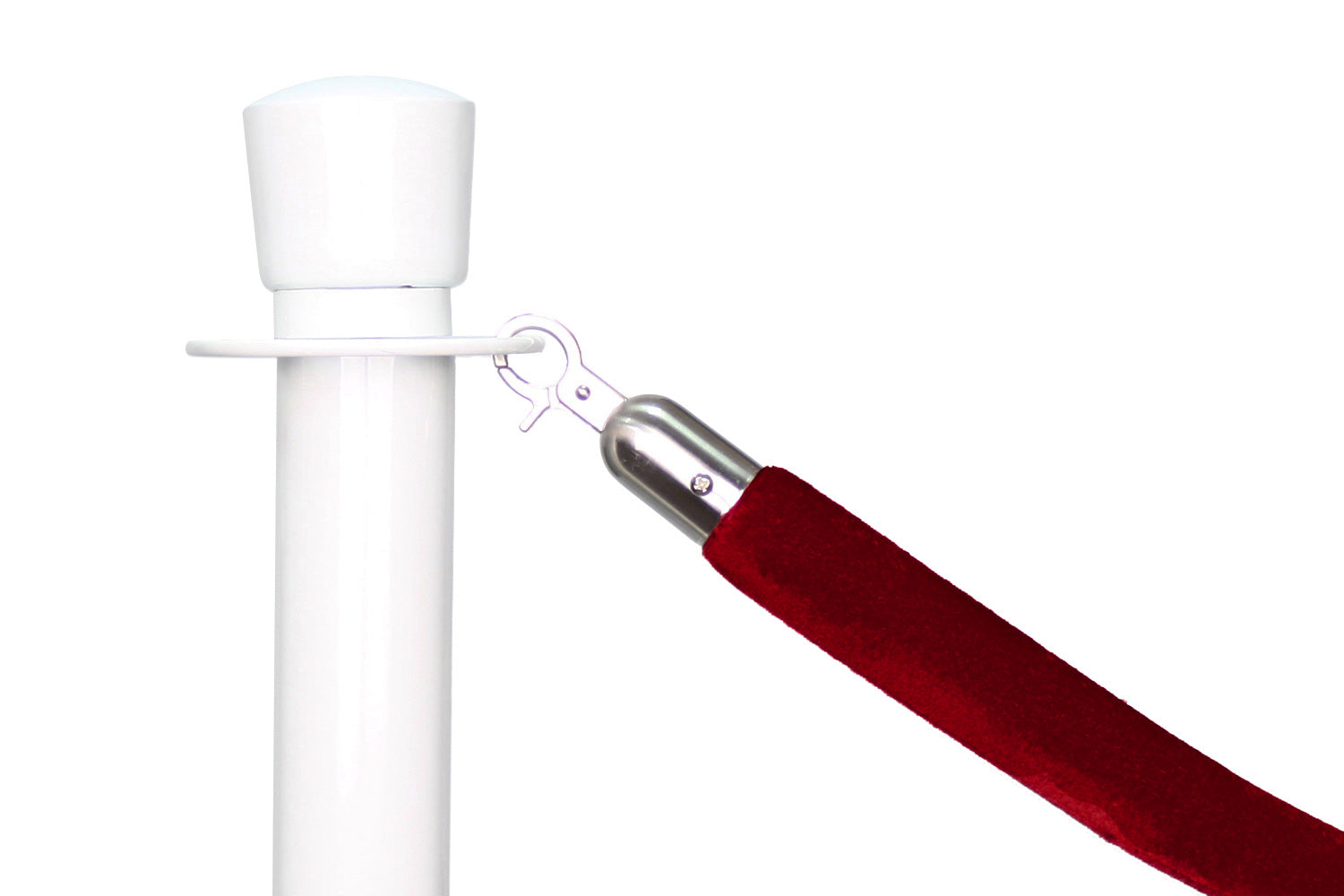 Absperrseil Velours | Bordeaux - Gebürstet Chrom | Rote Teppiche