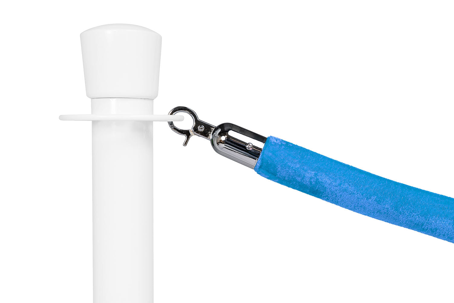 Absperrseil Velours | Hellblau - Chrom | Rote Teppiche