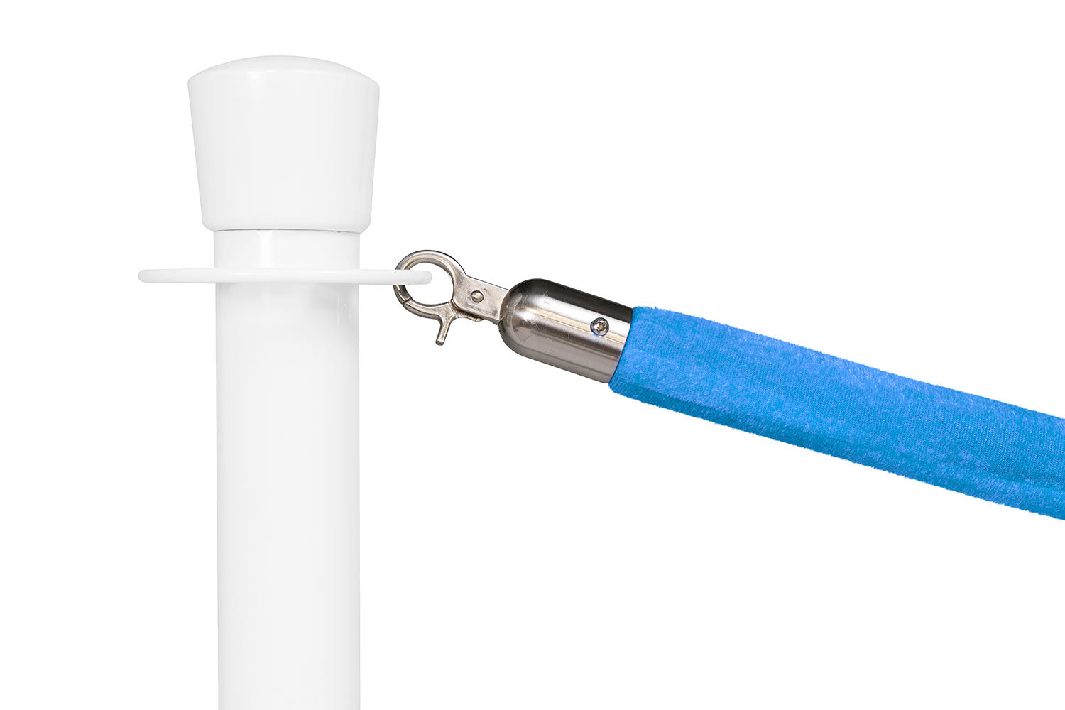 Absperrseil Velours | Hellblau - Gebürstet Chrom | Rote Teppiche