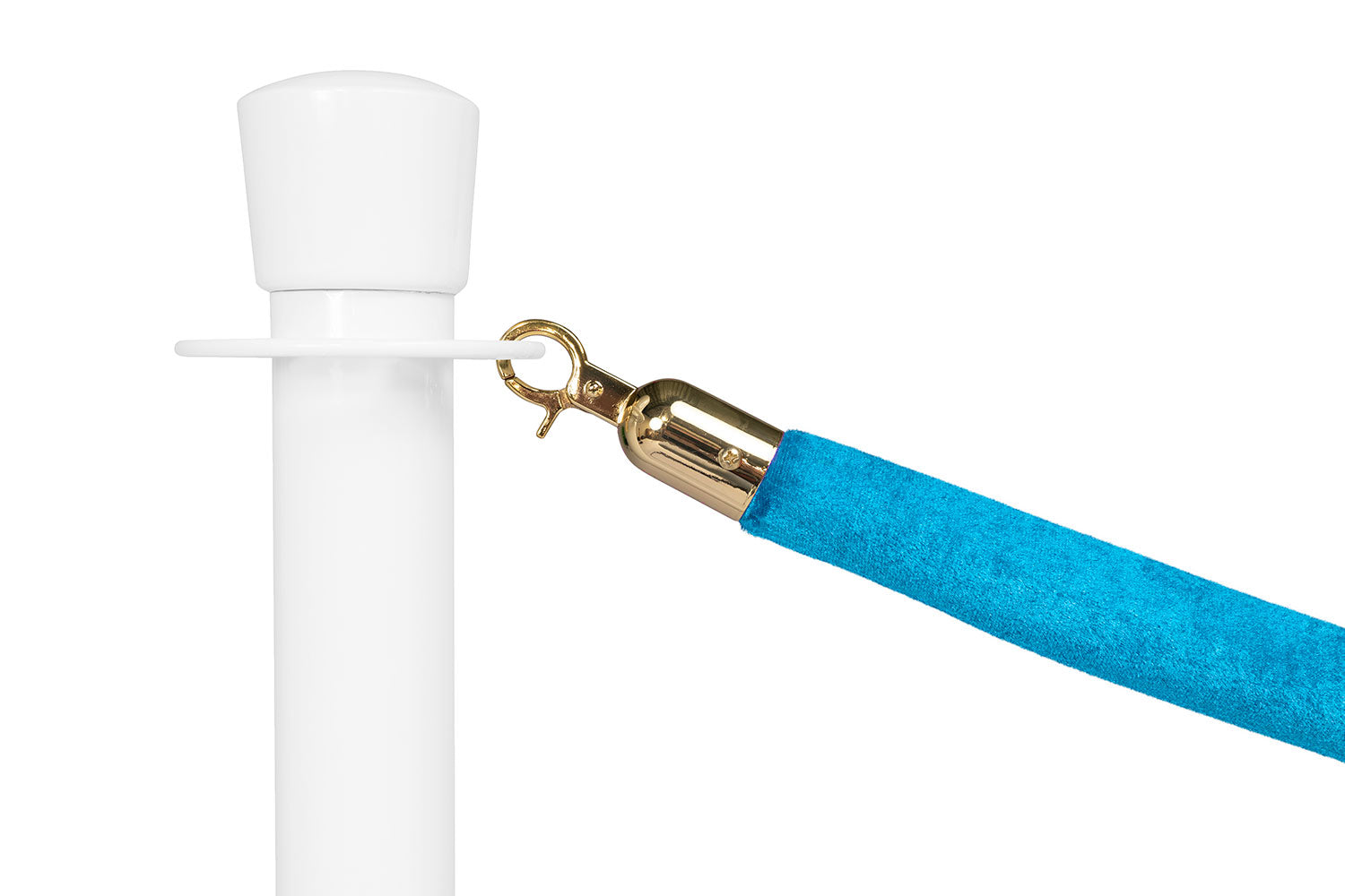 Absperrseil Velours | Hellblau - Messing | Rote Teppiche