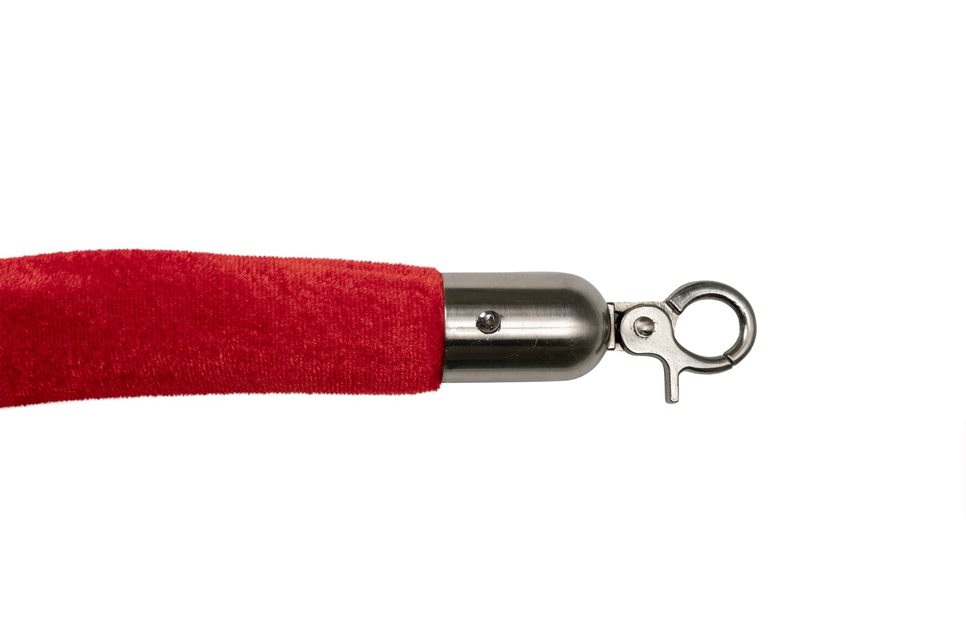 Absperrseil Velours | Rot  - Gebürstet Chrom | Rote Teppiche