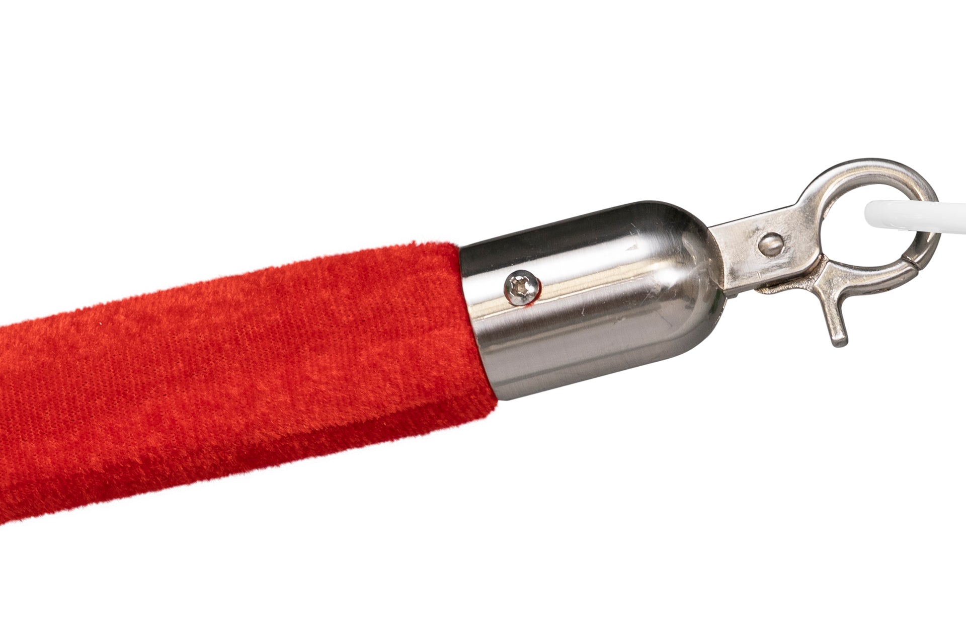 Absperrseil Velours | Rot  - Gebürstet Chrom | Rote Teppiche