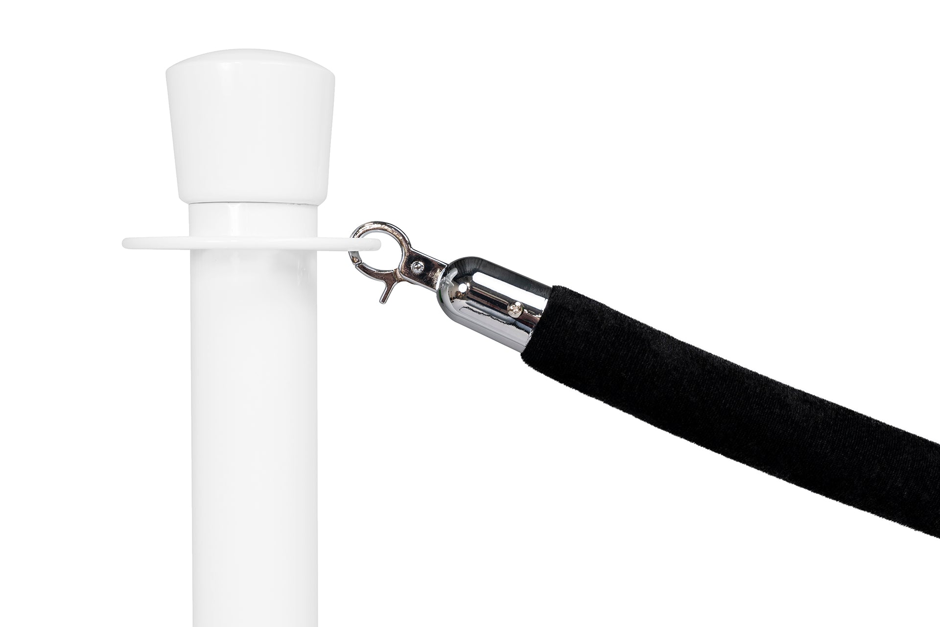 Absperrseil Velours | Schwarz - Chrom | Rote Teppiche