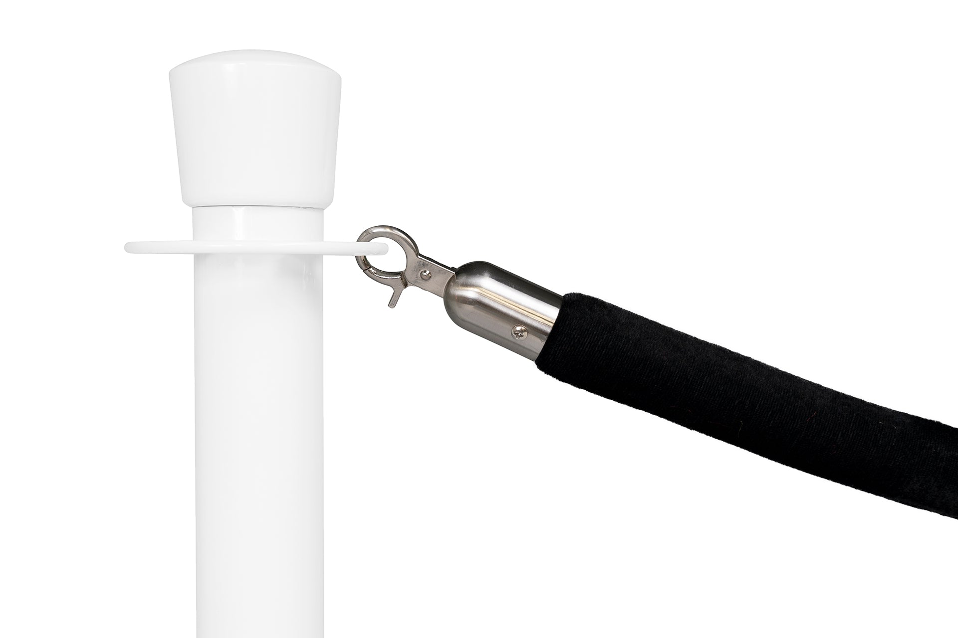 Absperrseil Velours | Schwarz - Gebürstet Chrom | Rote Teppiche