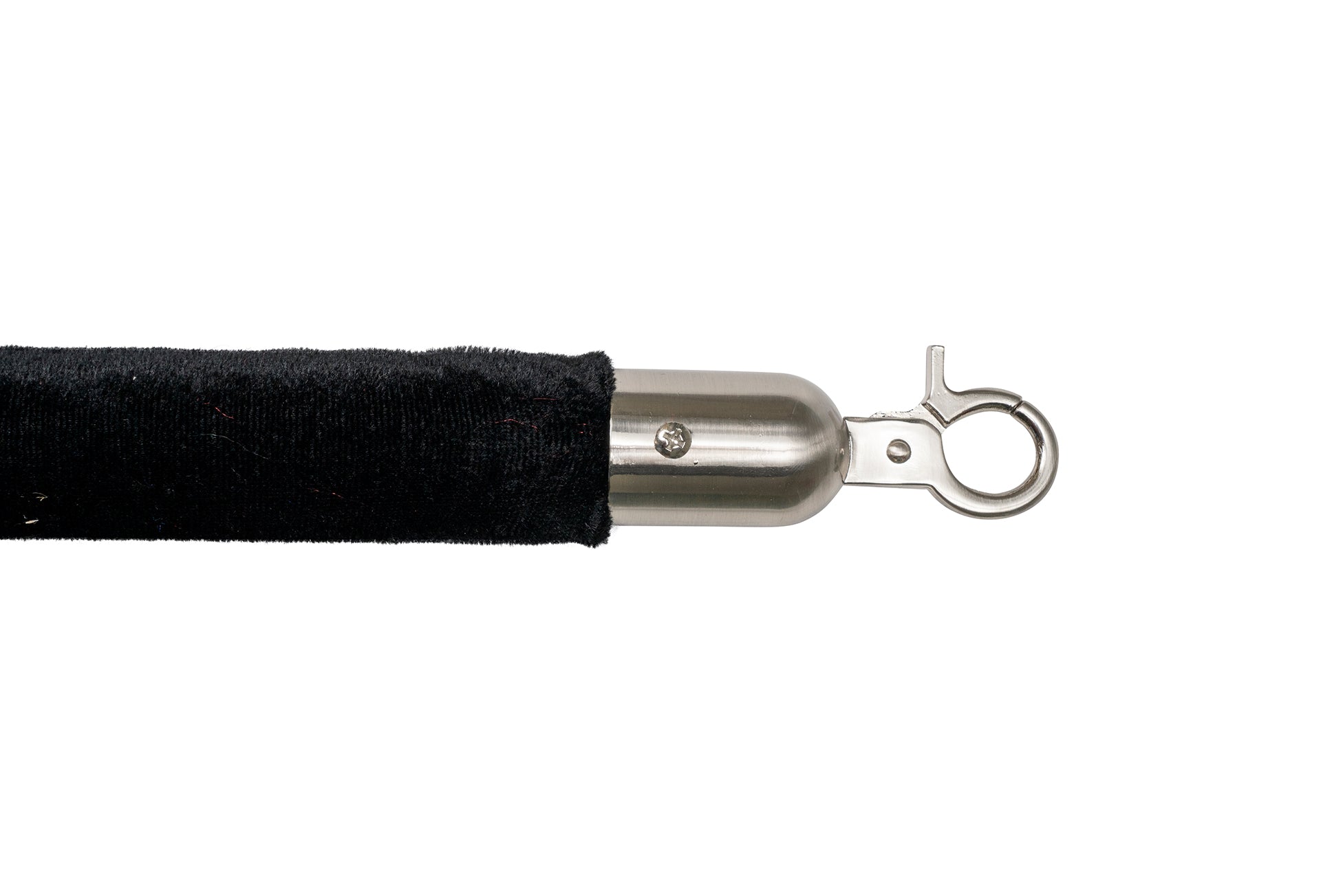 Absperrseil Velours | Schwarz - Gebürstet Chrom | Rote Teppiche