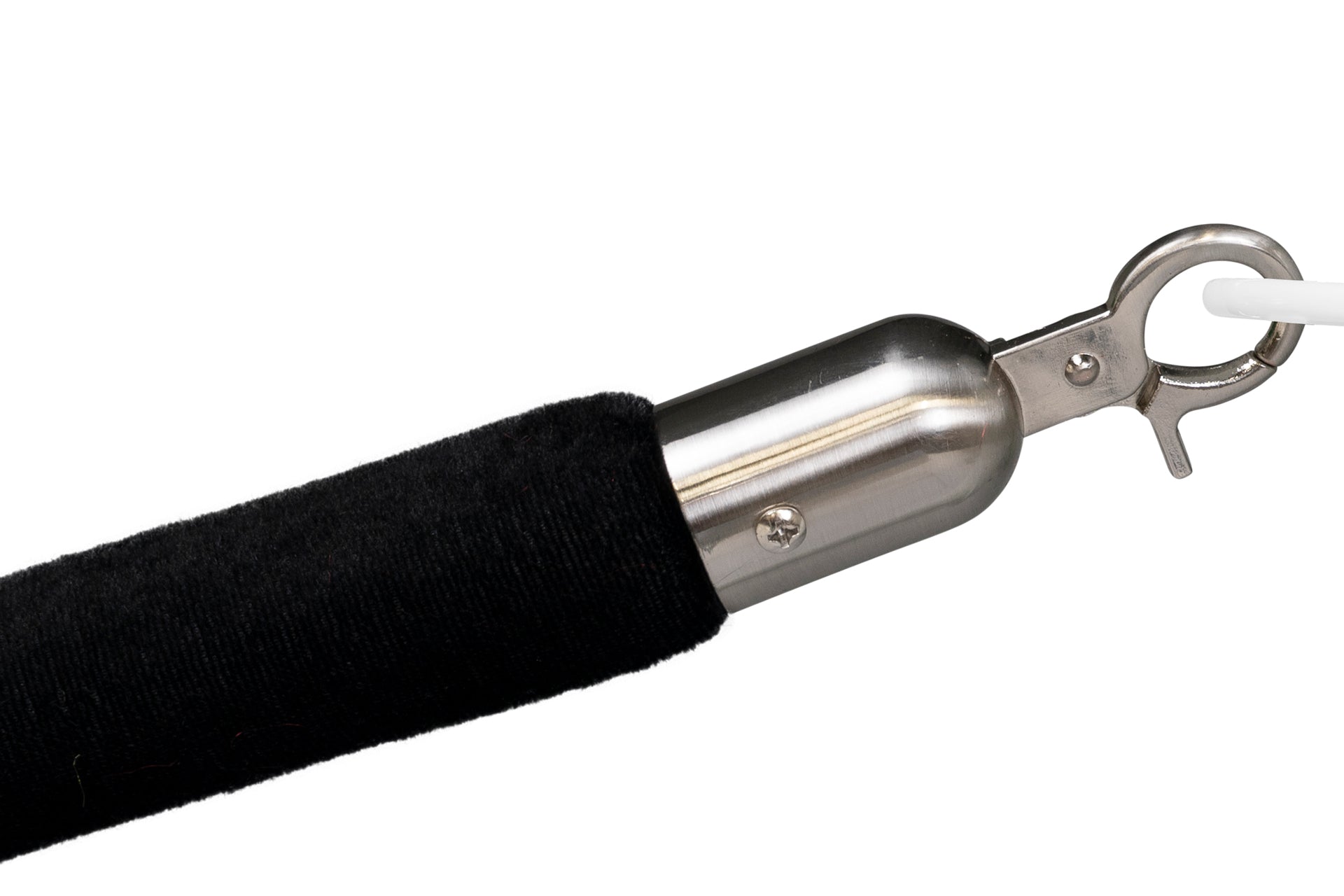 Absperrseil Velours | Schwarz - Gebürstet Chrom | Rote Teppiche