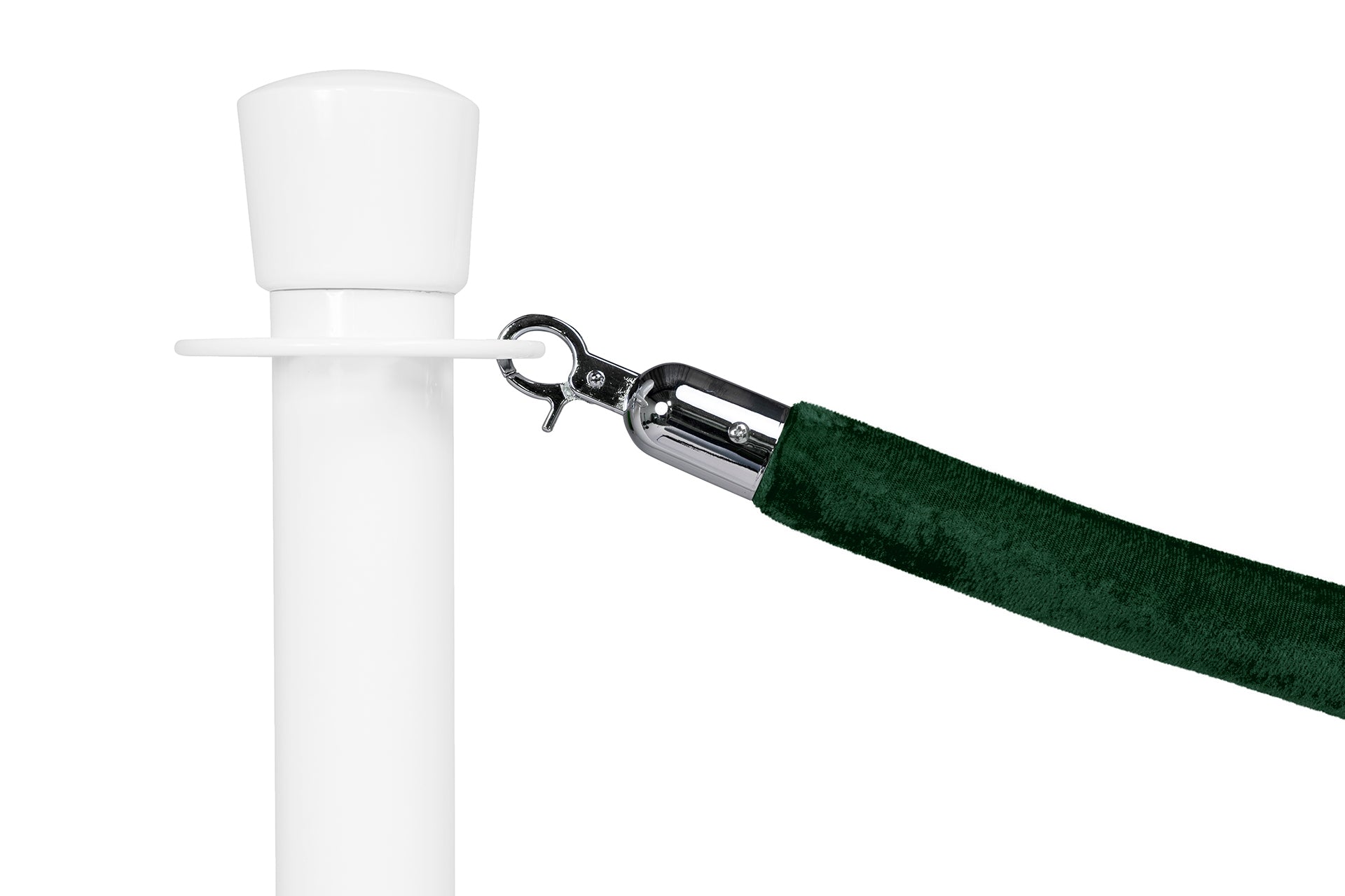 Absperrseil Velours | Tannengrün - Chrom | Rote Teppiche