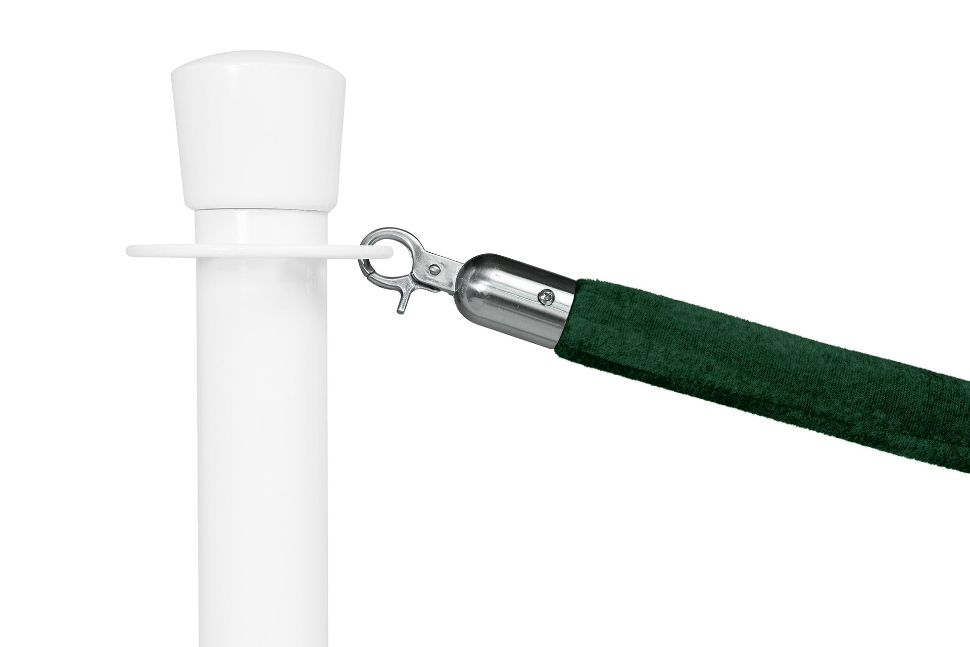 Absperrseil Velours | Tannengrün - Gebürstet Chrom | Rote Teppiche