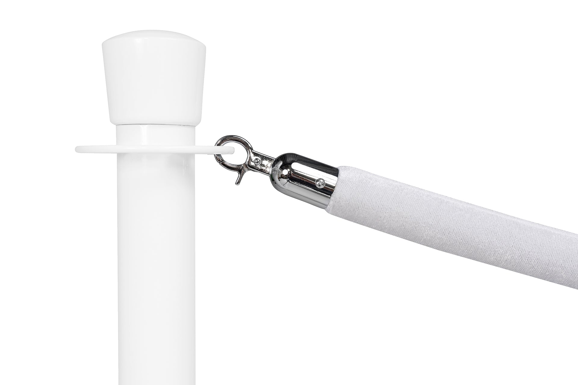 Absperrseil Velours | Weiß - Chrom | Rote Teppiche