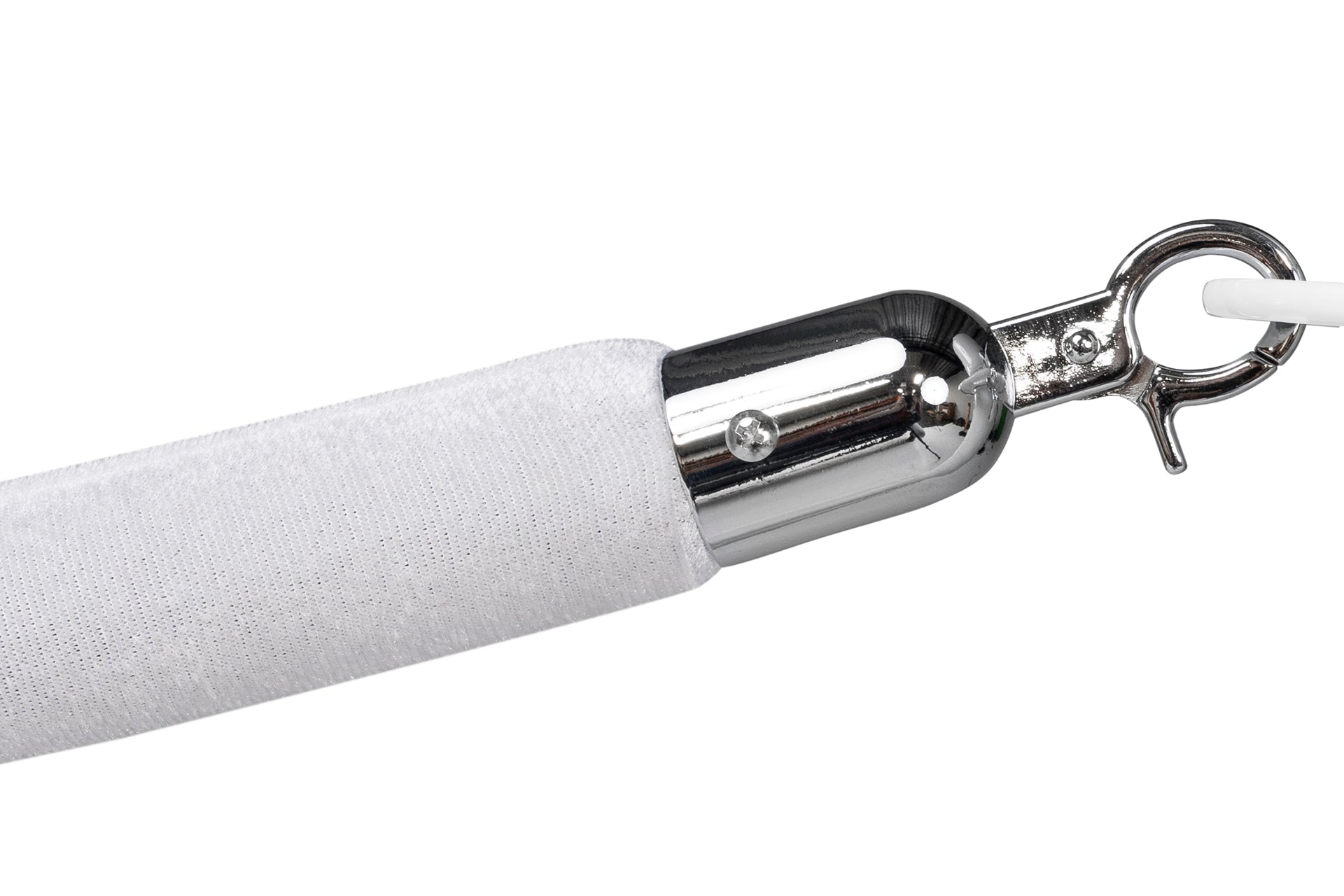 Absperrseil Velours | Weiß - Chrom | Rote Teppiche