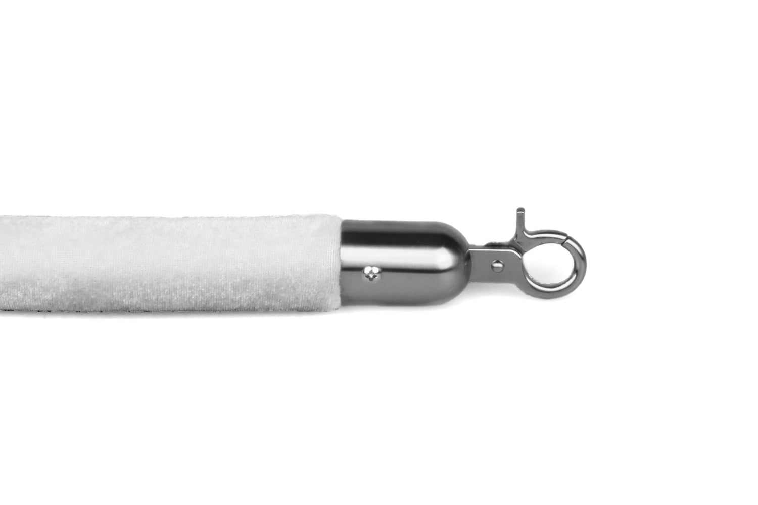 Absperrseil Velours | Weiß - Gebürstet Chrom | Rote Teppiche