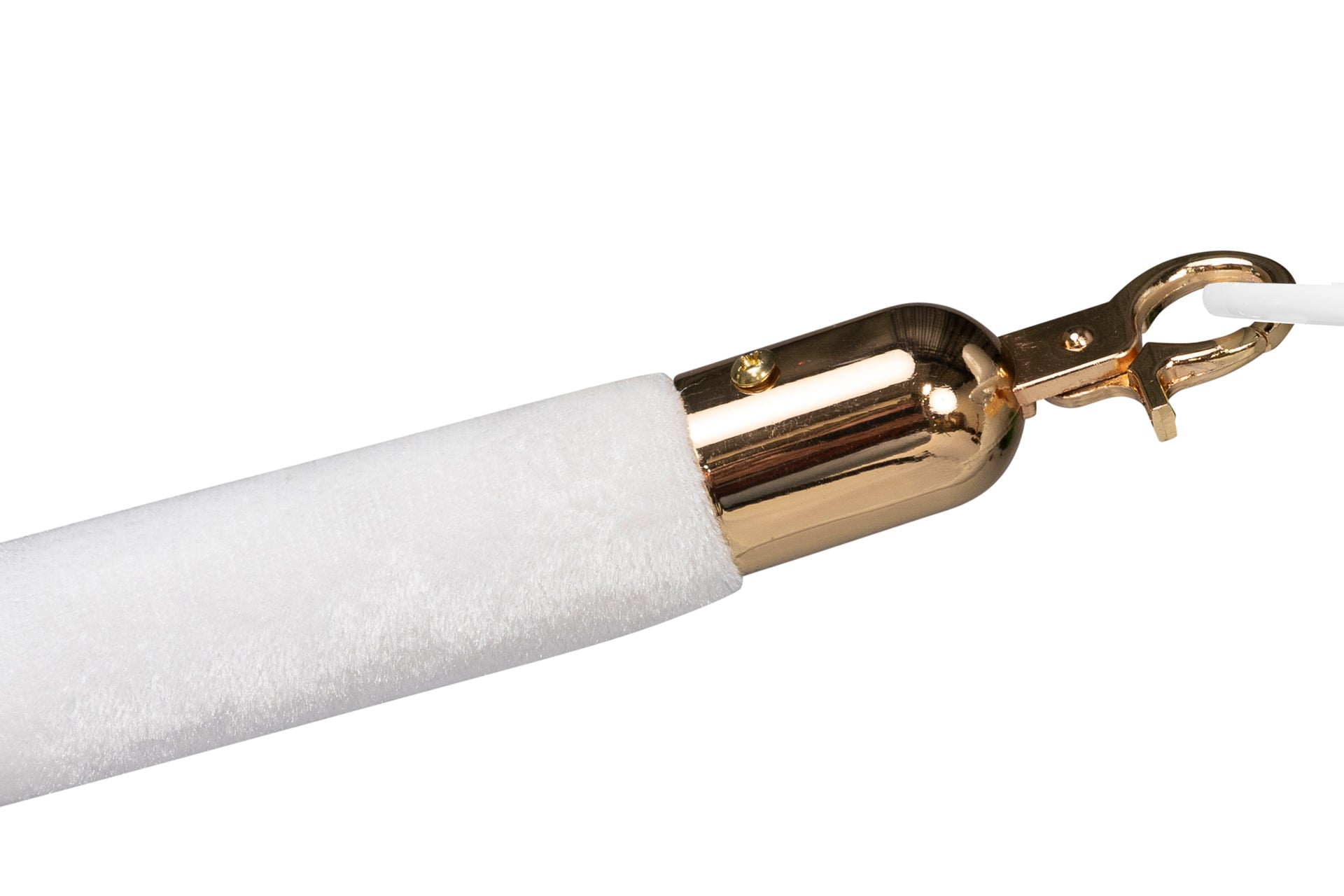 Absperrseil Velours | Weiß - Messing | Rote Teppiche