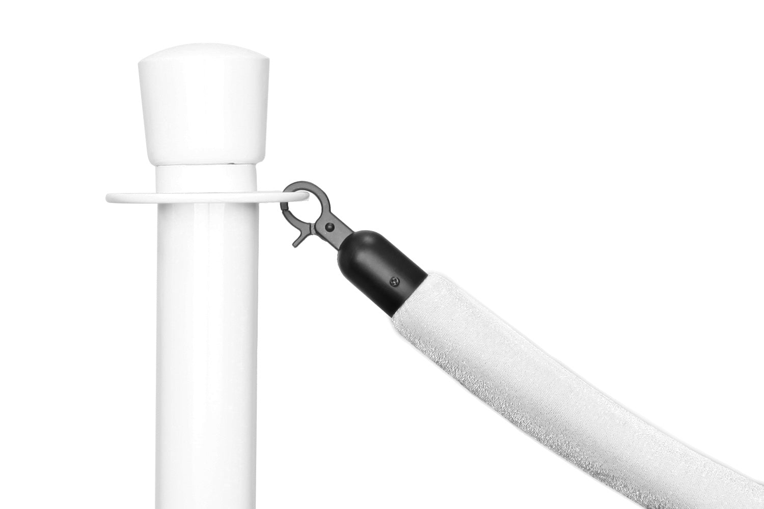 Absperrseil Velours | Weiß - Schwarz | Rote Teppiche