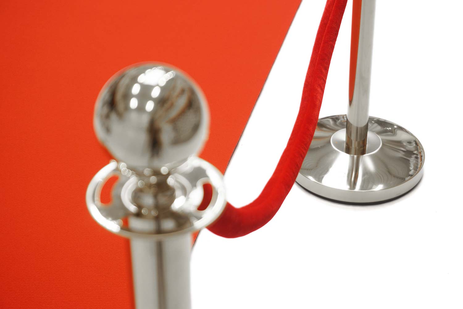 Eingangspaket Grand Opening | Läufer Rot - Kugelkopf - Chrom | Rote Teppiche