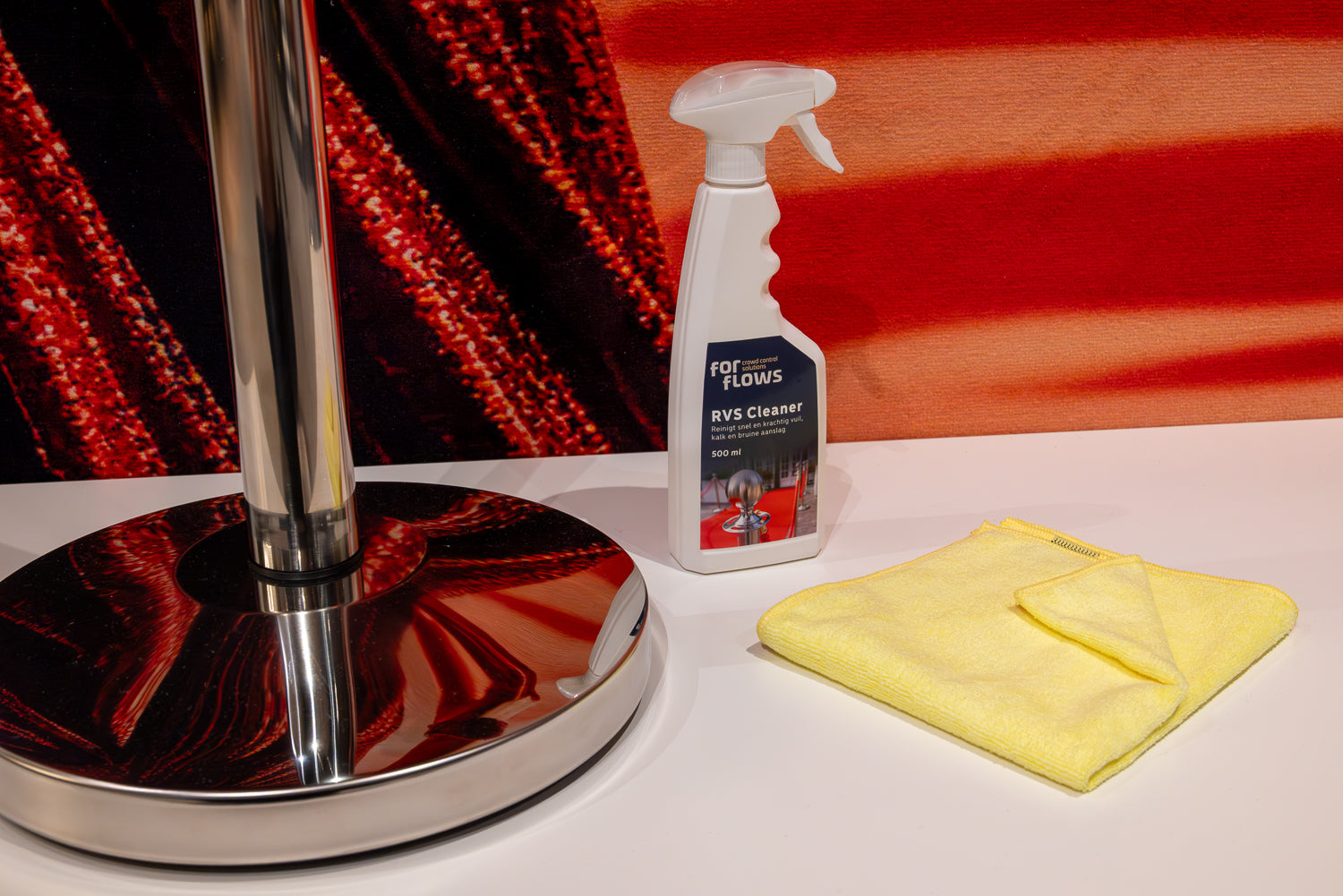ForFlows CleanKit - Edelstahl-Absperrpfosten | Rote Teppiche