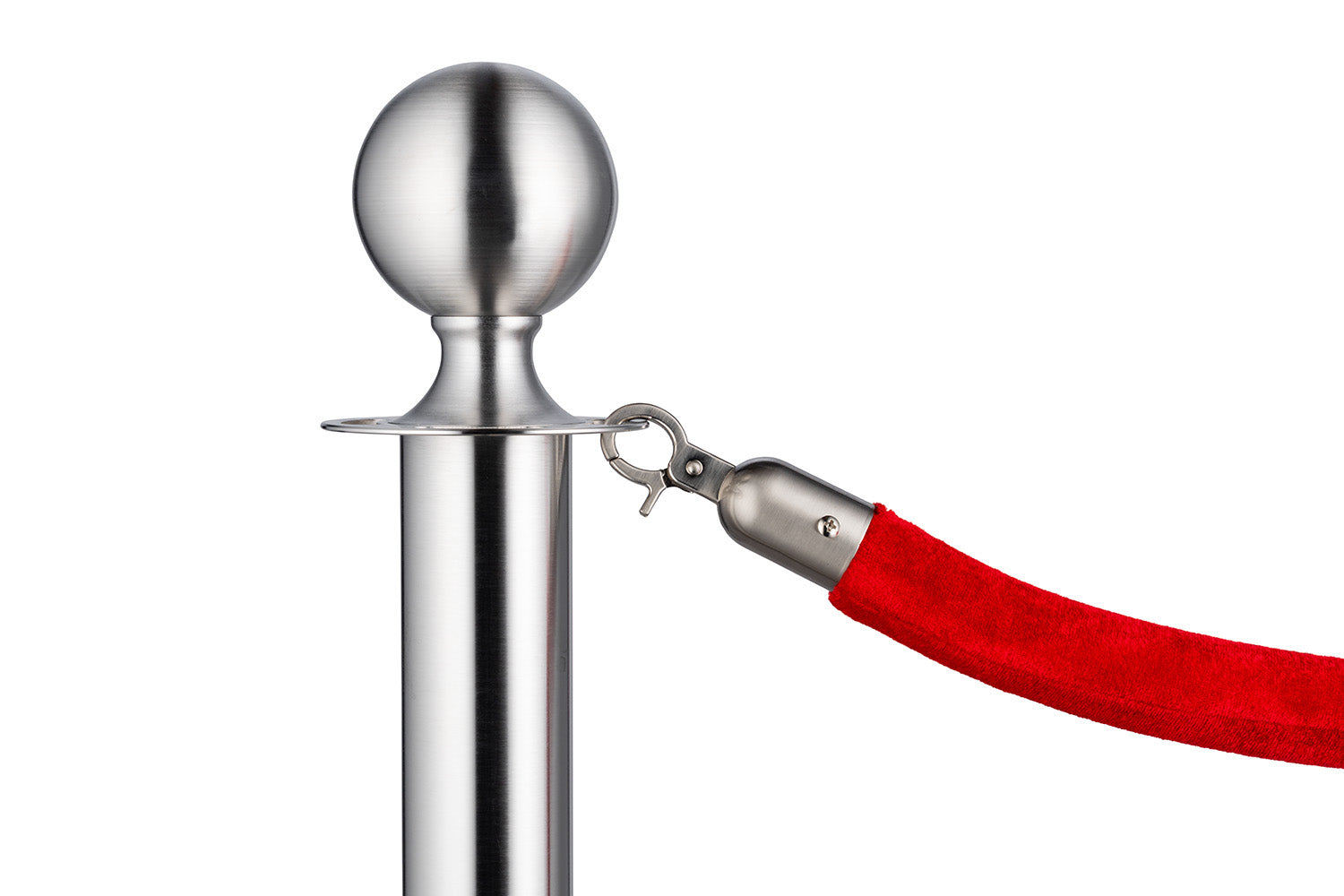 ForFlows Gala Absperrpfosten | Ovaler Kopf - Gebürstetes Chrom